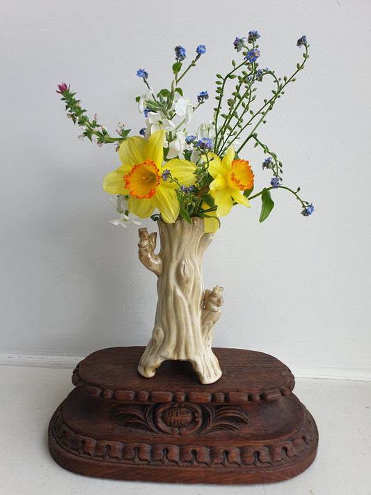 European Hand Painted 'Woodland Squirrel' Ceramic Vase