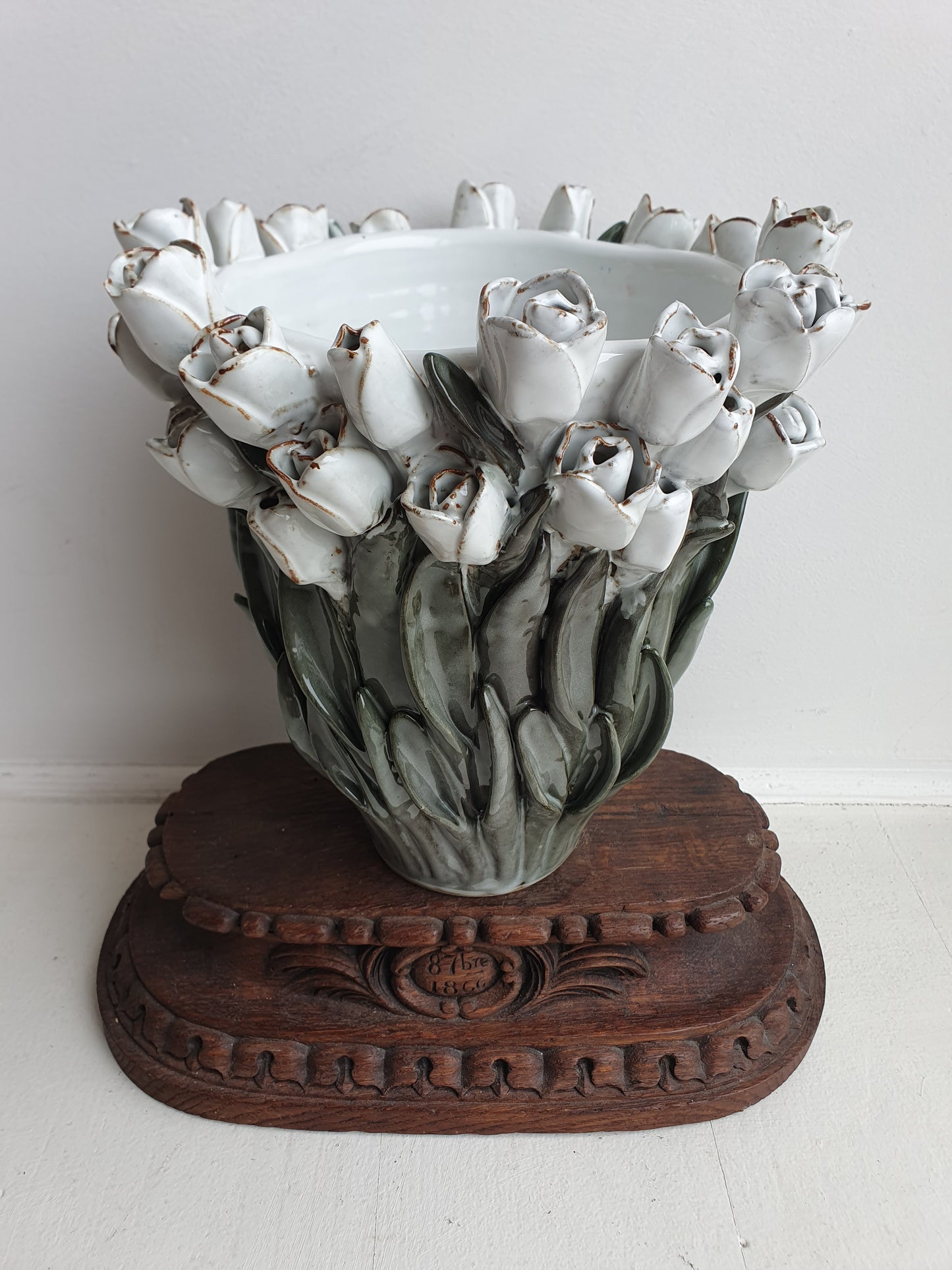 European Ceramic 'Tulip' Vase - White