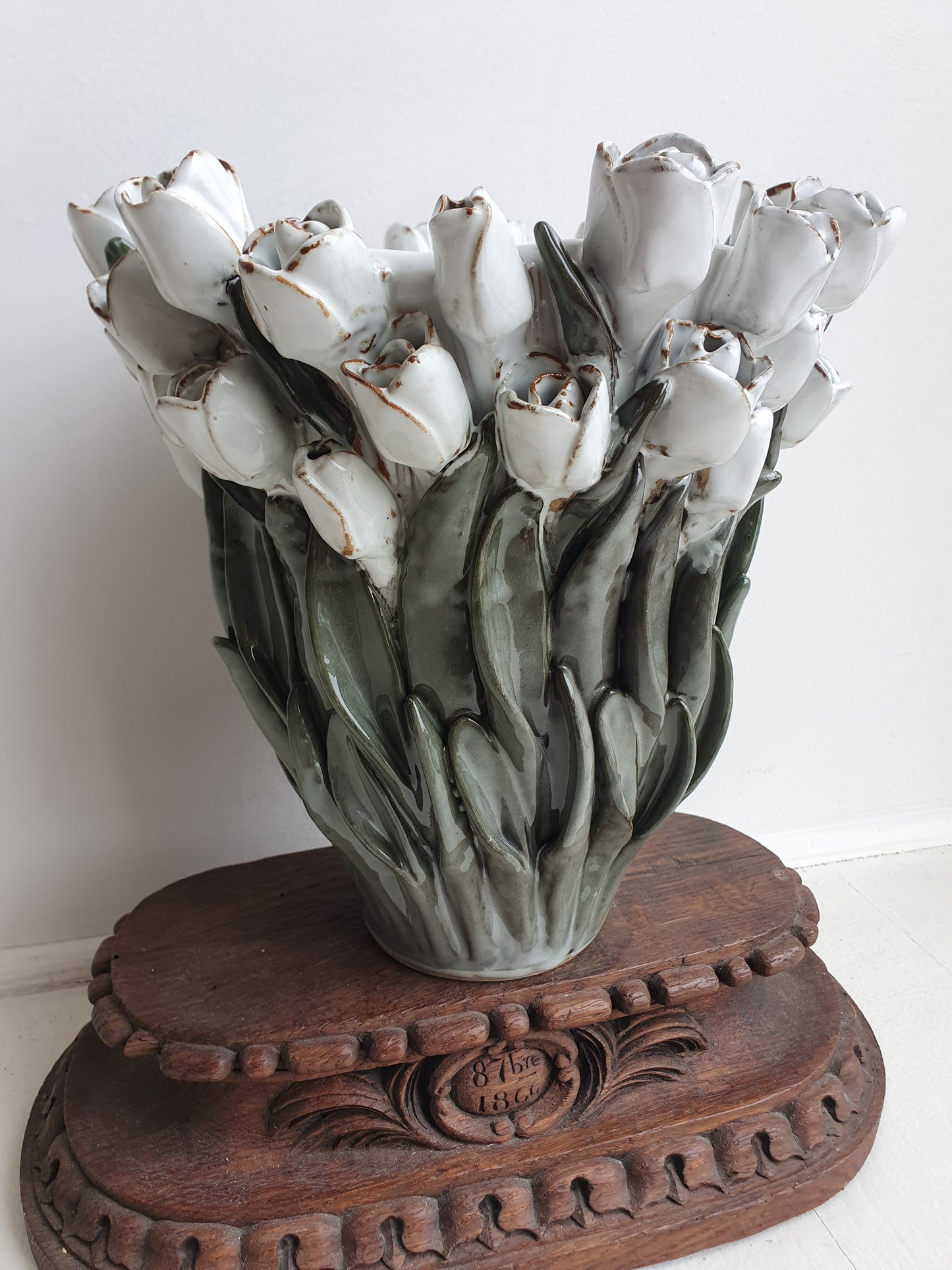 European Ceramic 'Tulip' Vase - White