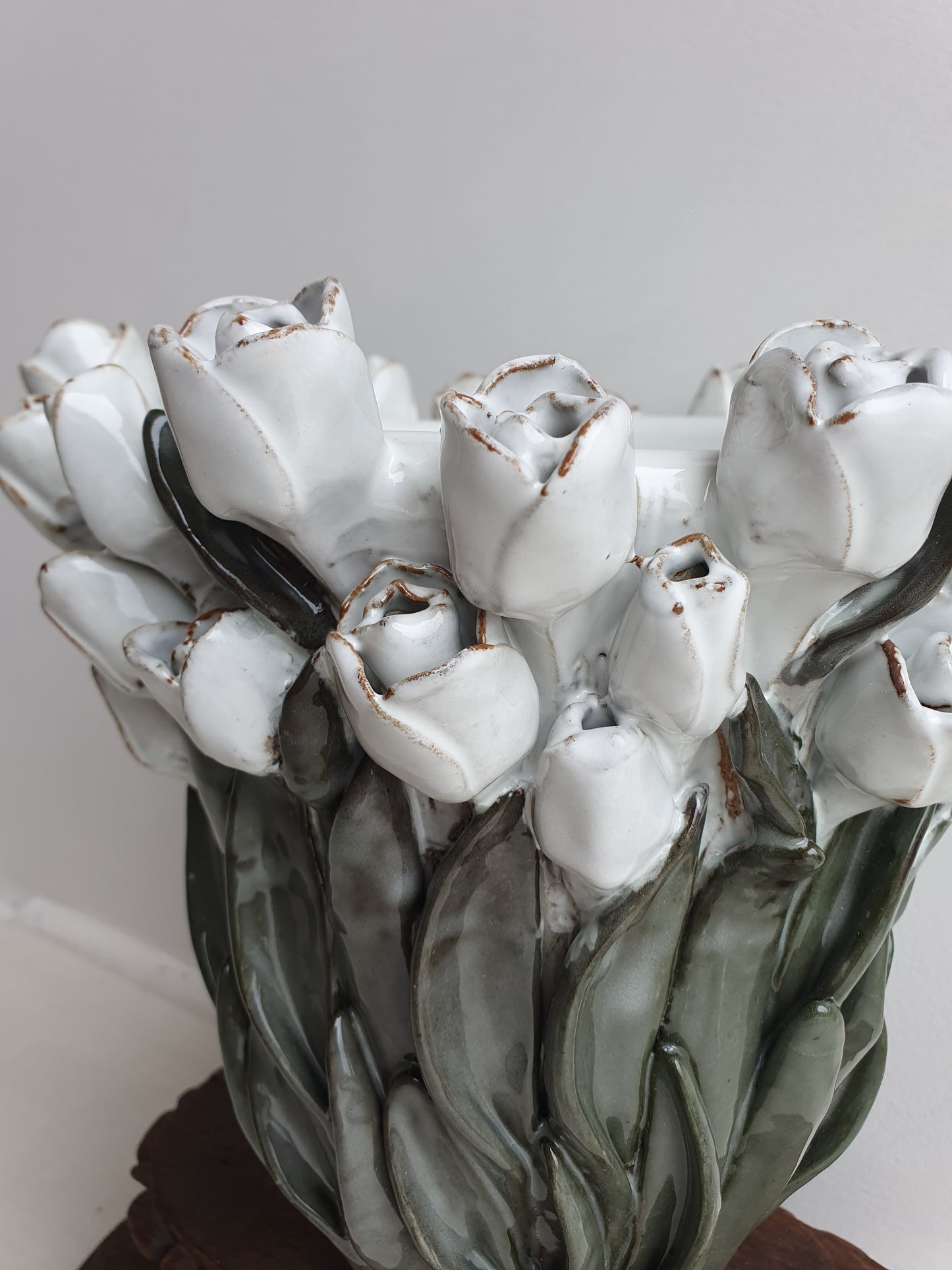 European Ceramic 'Tulip' Vase - White