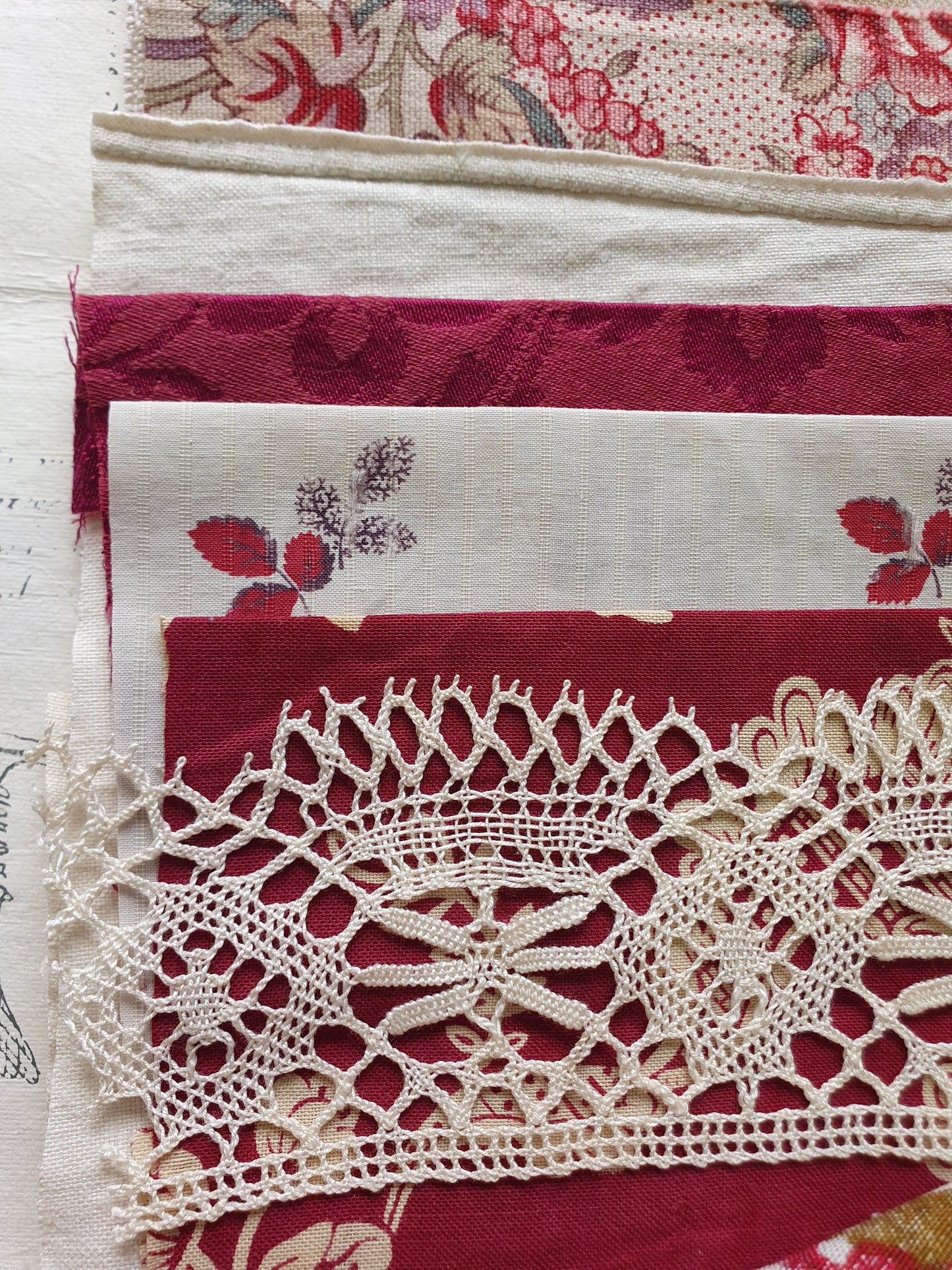 Antique French Raspberry Fabric Pack