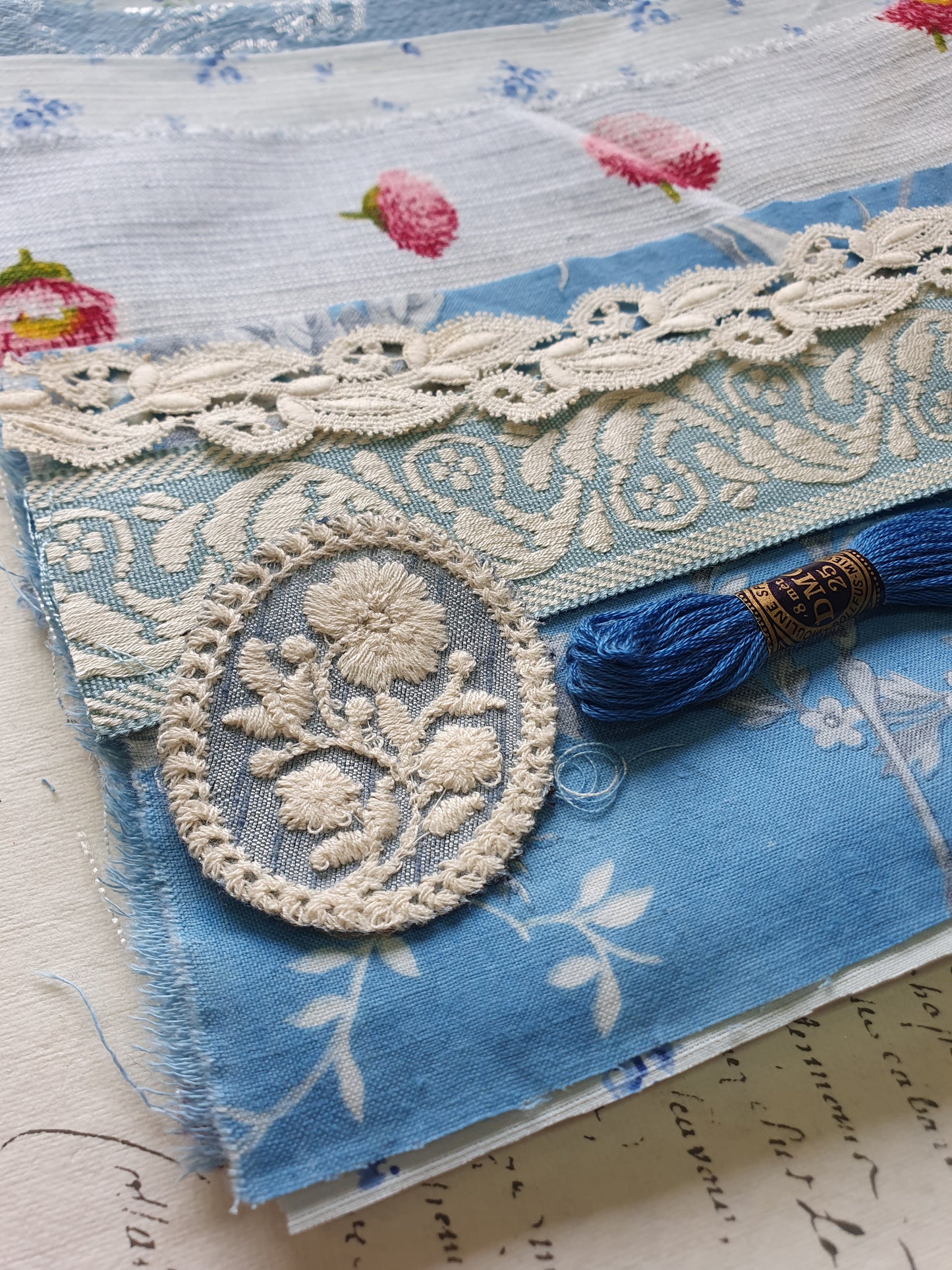 Antique French Light Blue Fabric Pack