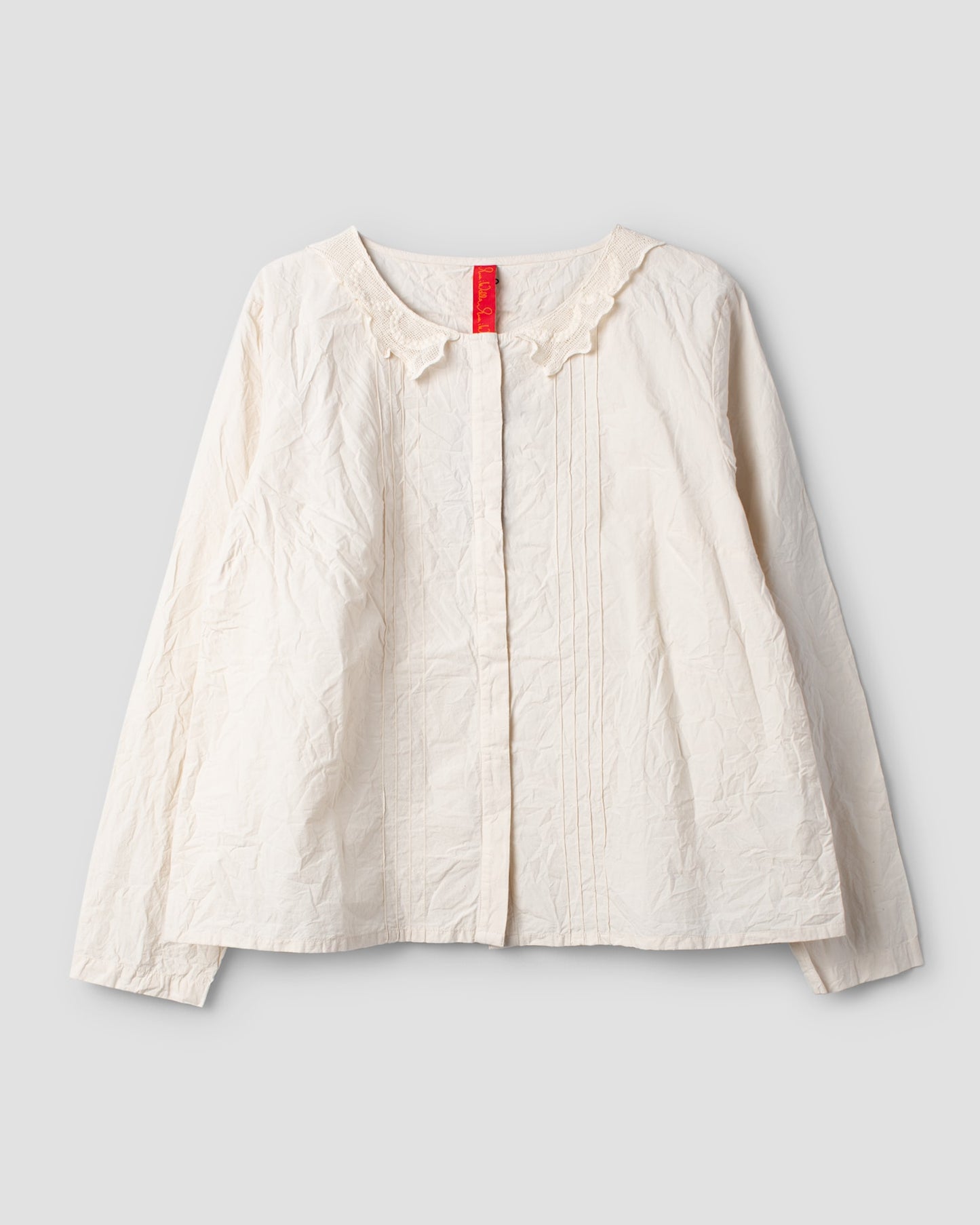 Ewa i Walla 'Lois' Blouse With Lace Collar In Cream