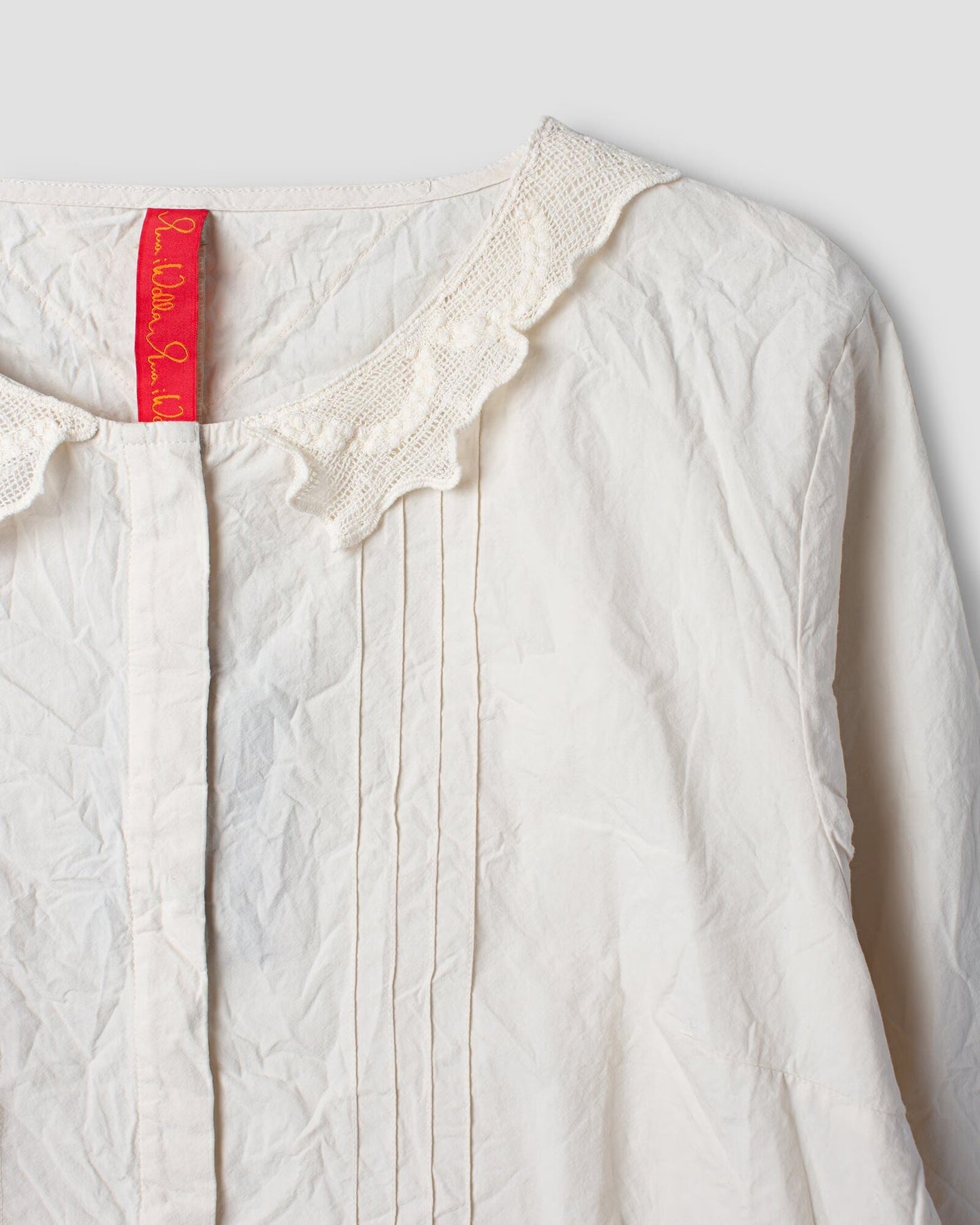 Ewa i Walla 'Lois' Blouse With Lace Collar In Cream