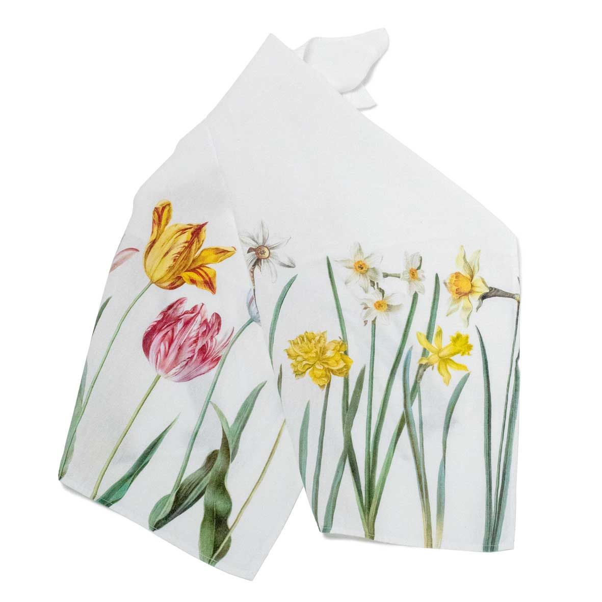 European Linen 'Tulips And Narcissus' Pair of Tea Towels