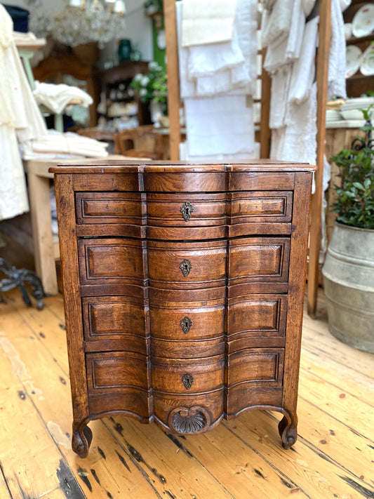 Antique French 4 Drawer Serpentine Commode