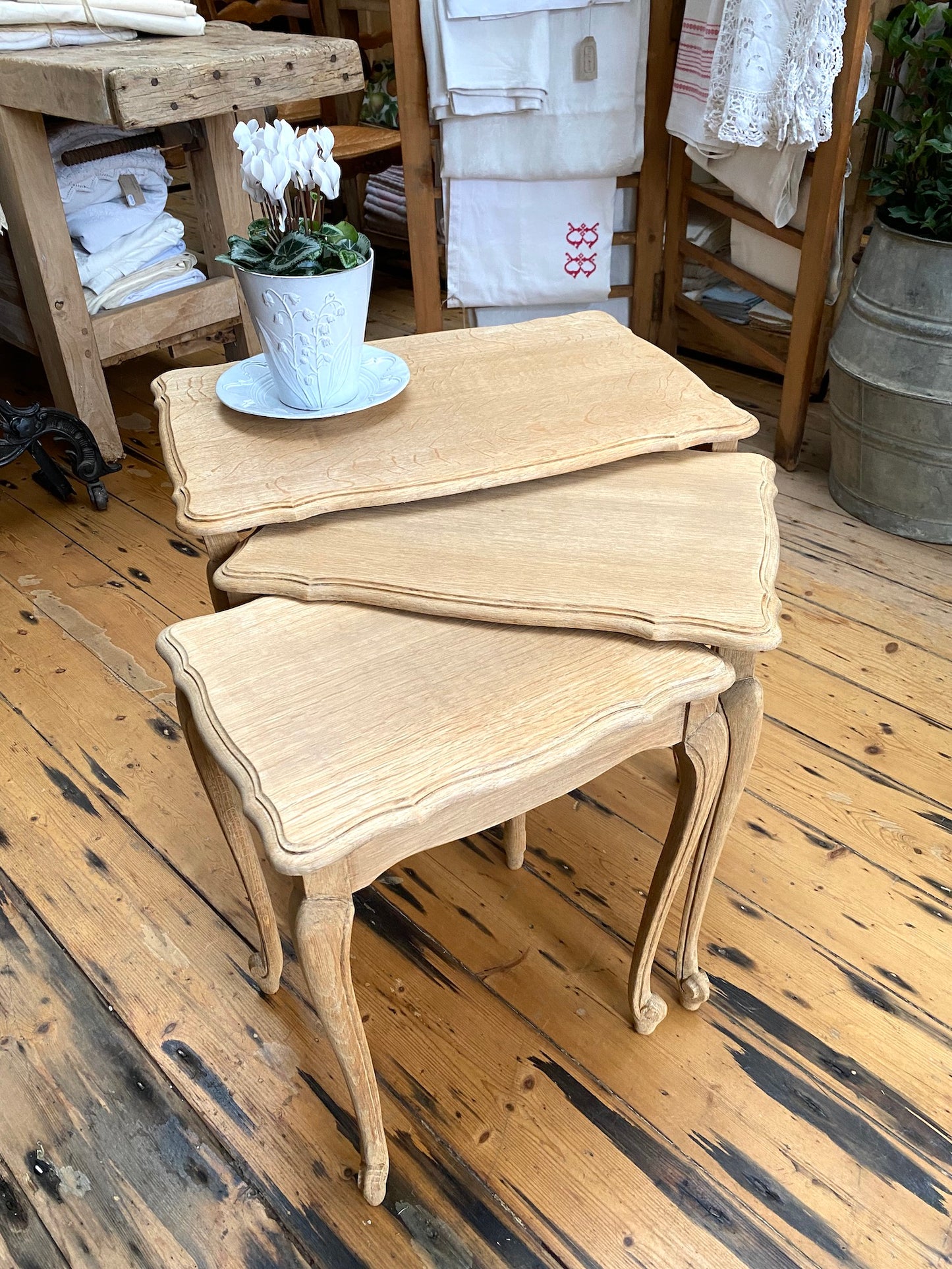 Antique French Louis XV Nest of 3 Tables