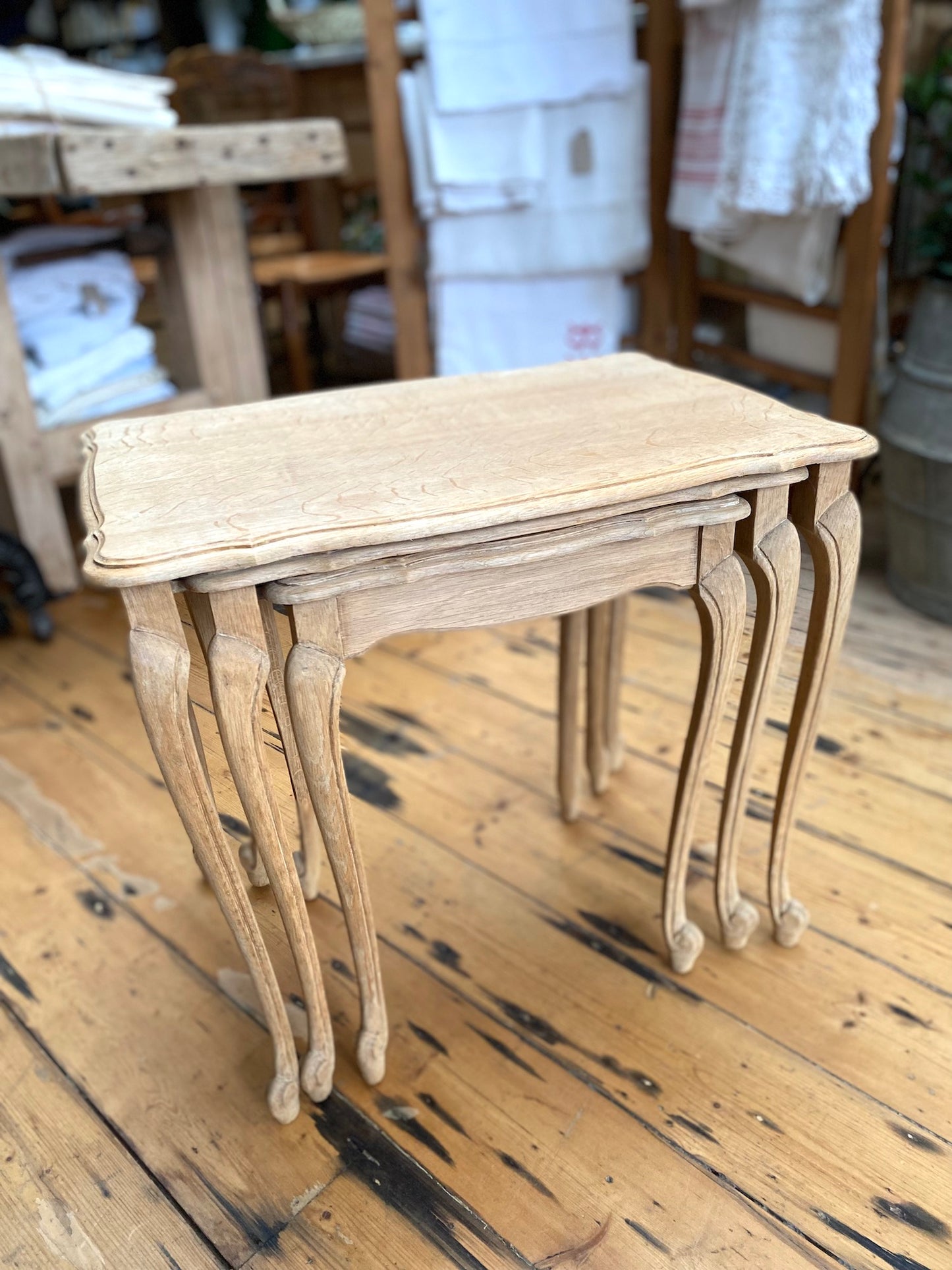 Antique French Louis XV Nest of 3 Tables