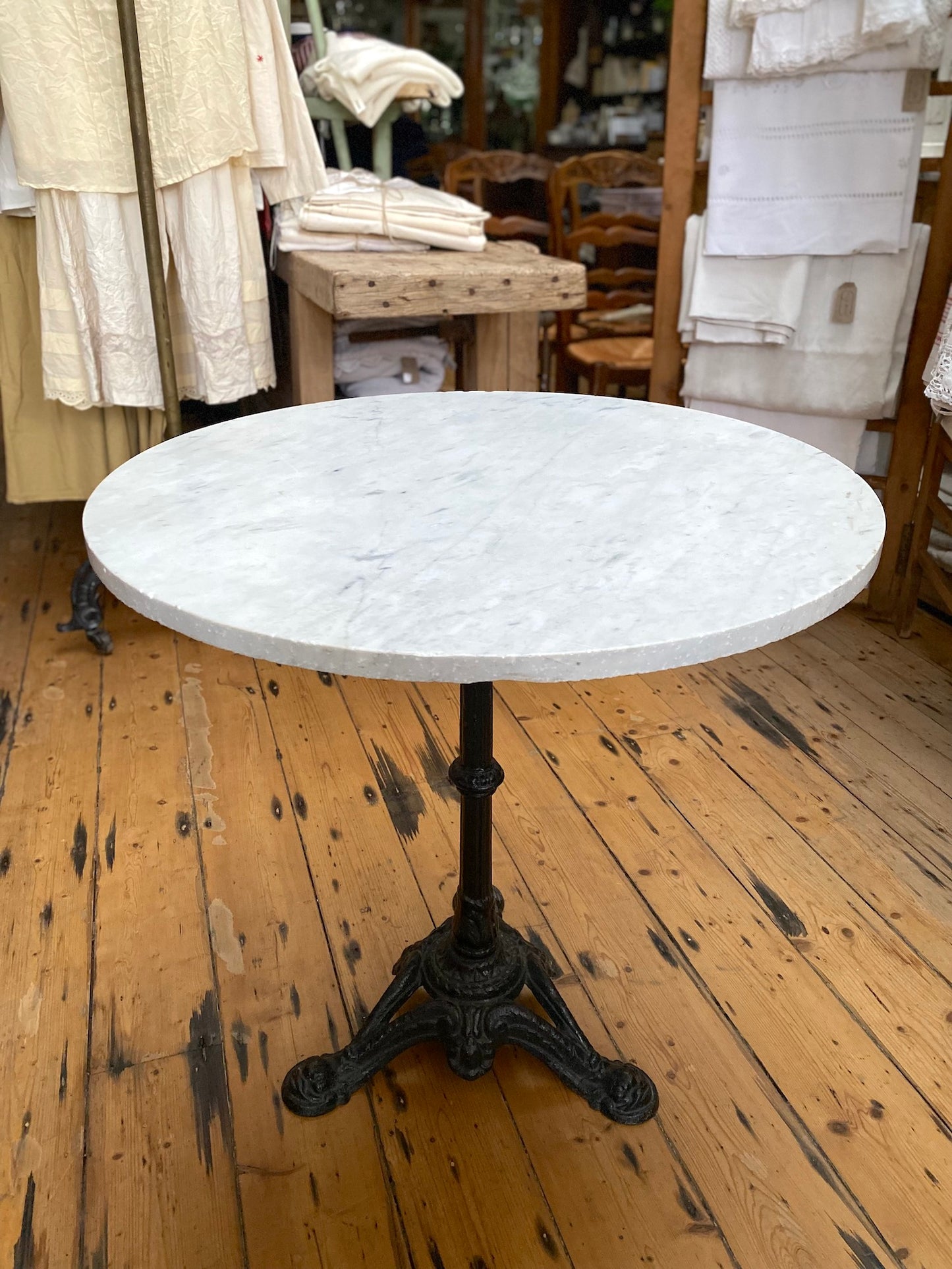 Antique French Marble Top Bistro Table