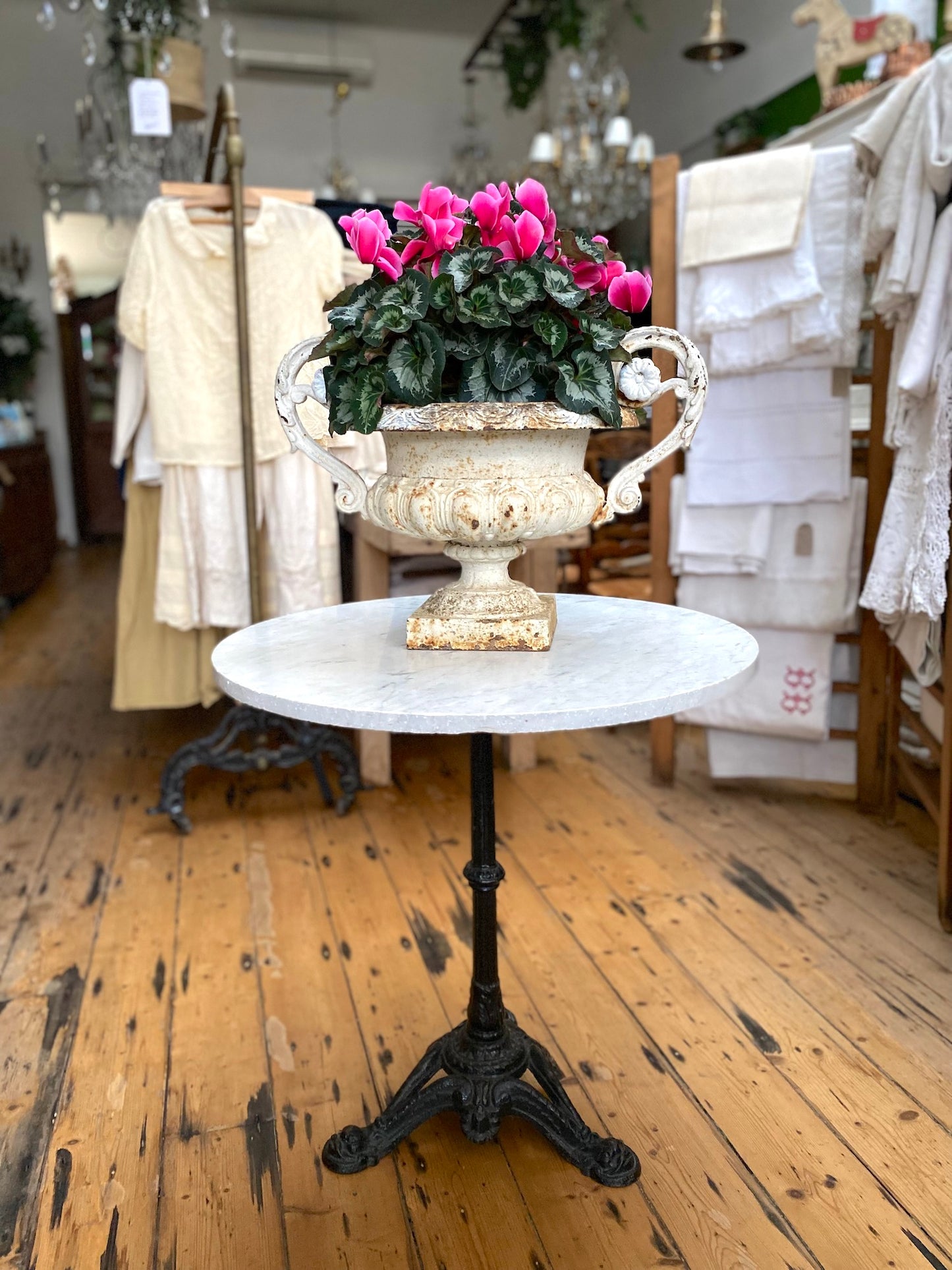 Antique French Marble Top Bistro Table