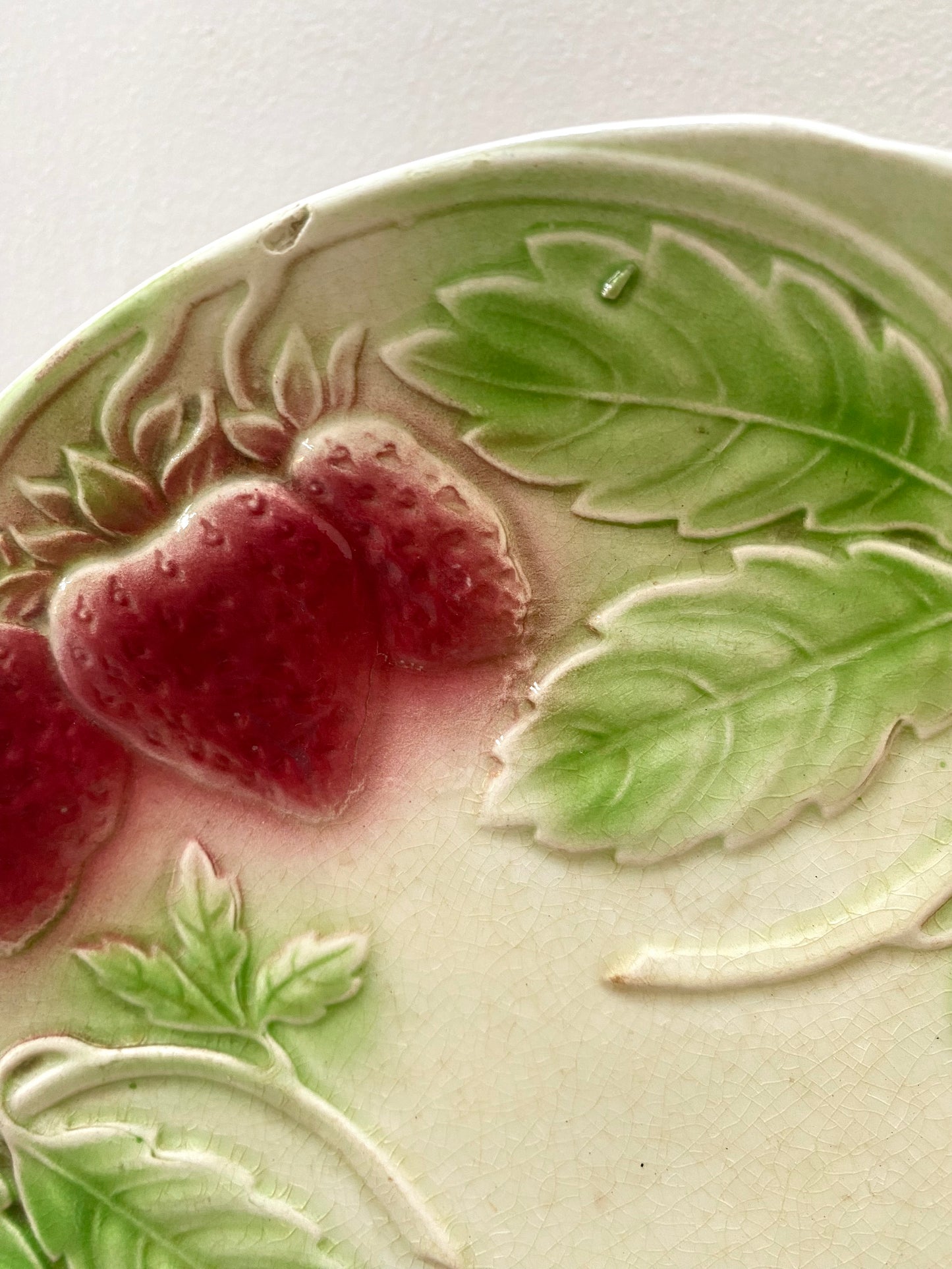 Antique French Strawberry Pair of Plates