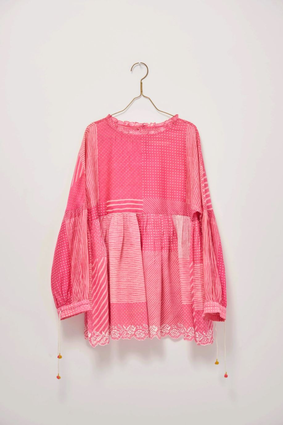 Eka 'Ash' Fuchsia Top - Spot & Stripe Collage