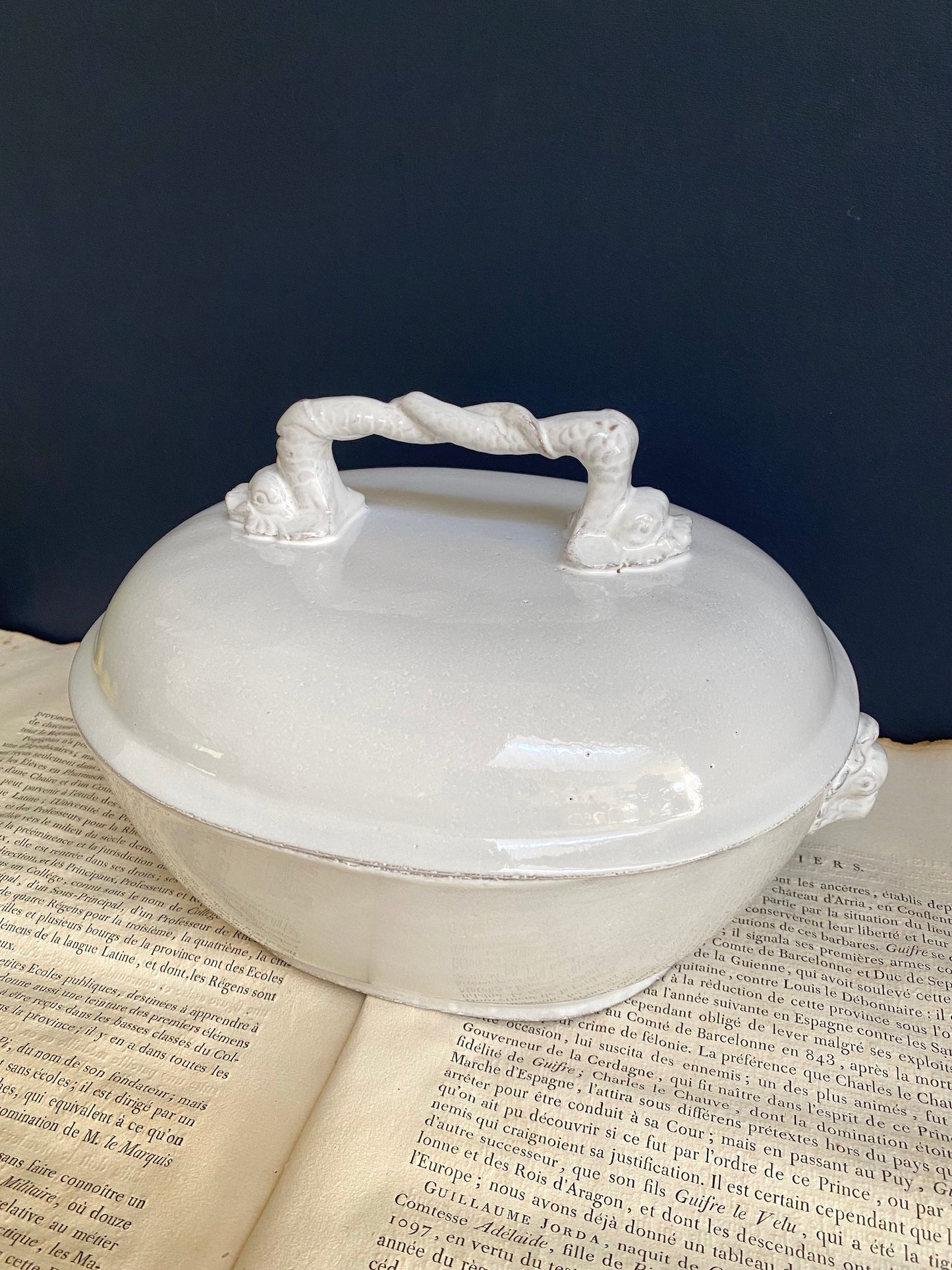 Astier de Villatte Dragon Tureen with Handle