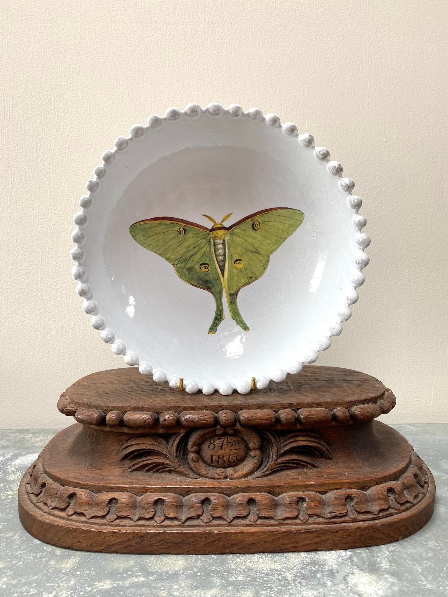 Astier de Villatte John Derian Green Eyed Butterfly Soup Plate