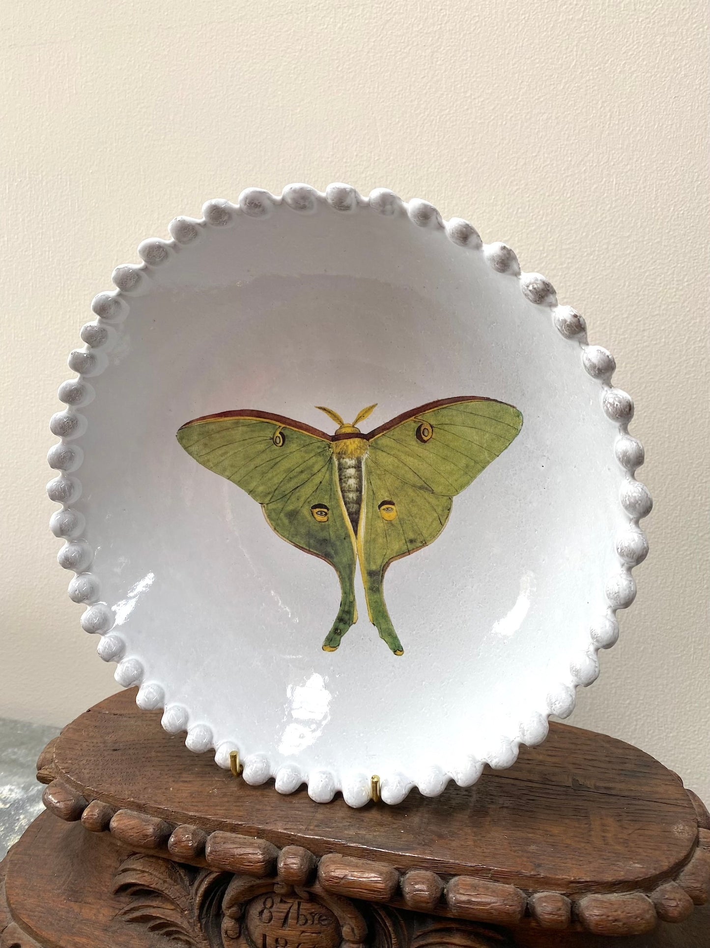 Astier de Villatte John Derian Green Eyed Butterfly Soup Plate