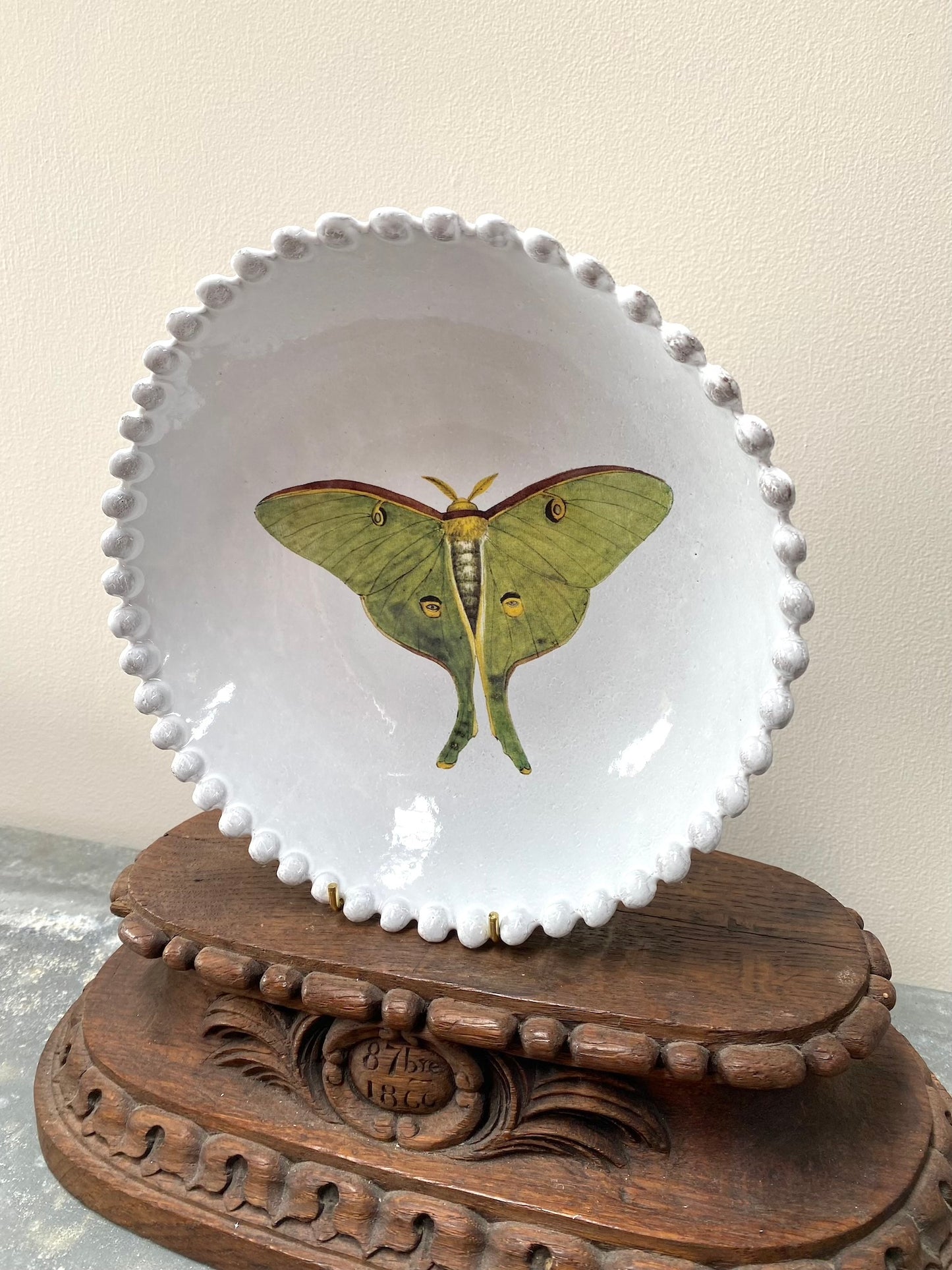 Astier de Villatte John Derian Green Eyed Butterfly Soup Plate