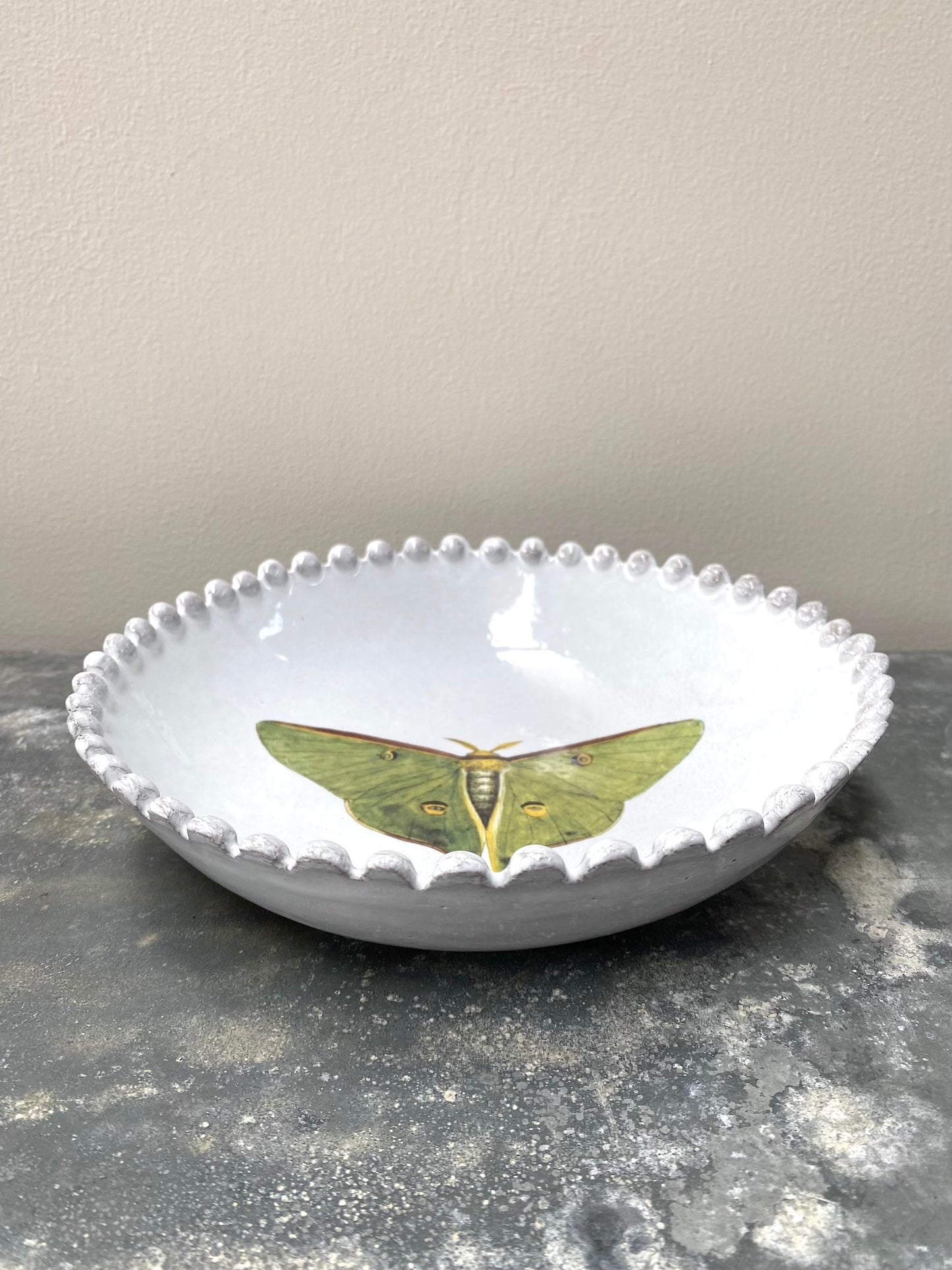 Astier de Villatte John Derian Green Eyed Butterfly Soup Plate