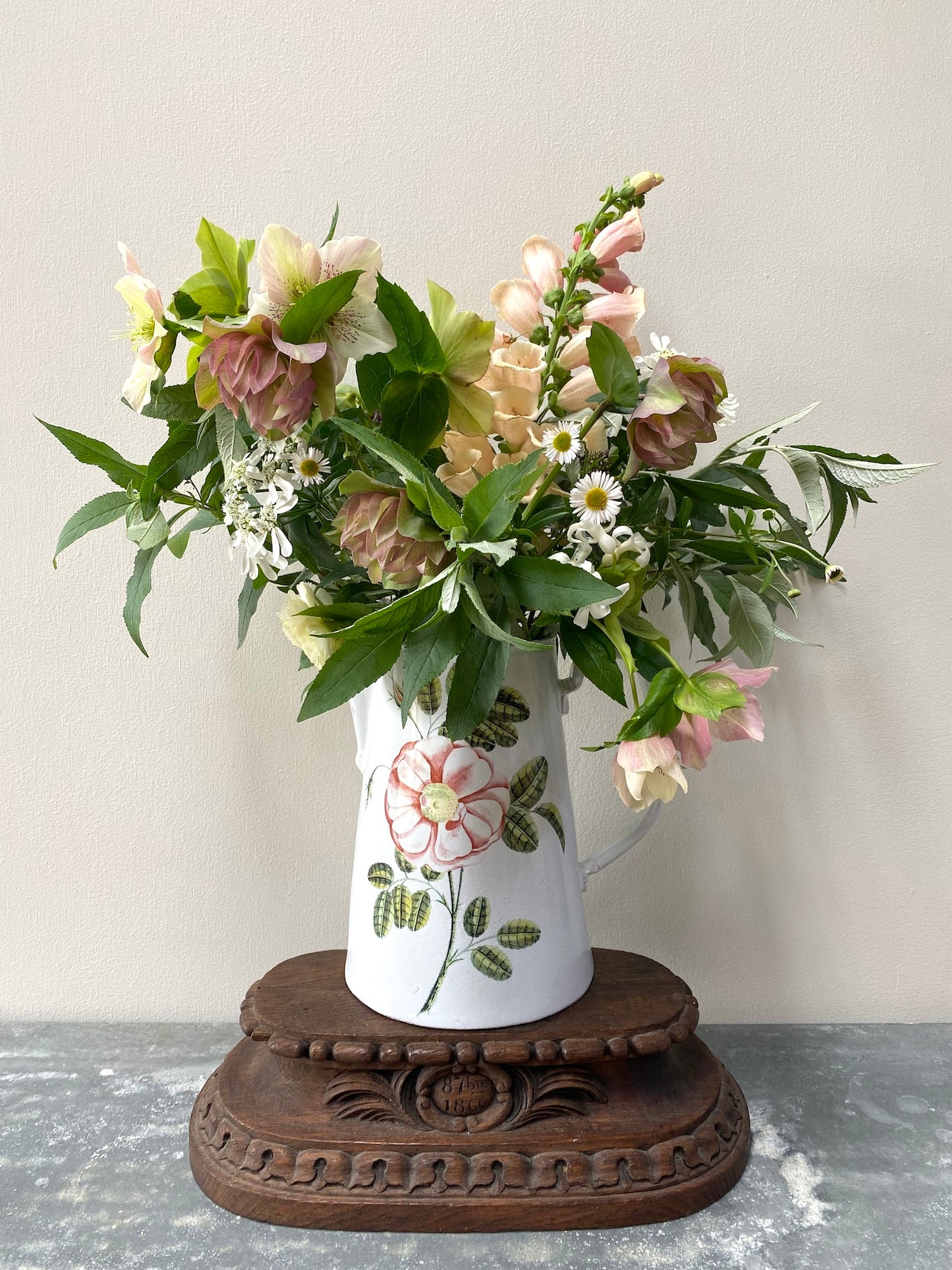 Astier de Villatte John Derian Painted Rose Pitcher