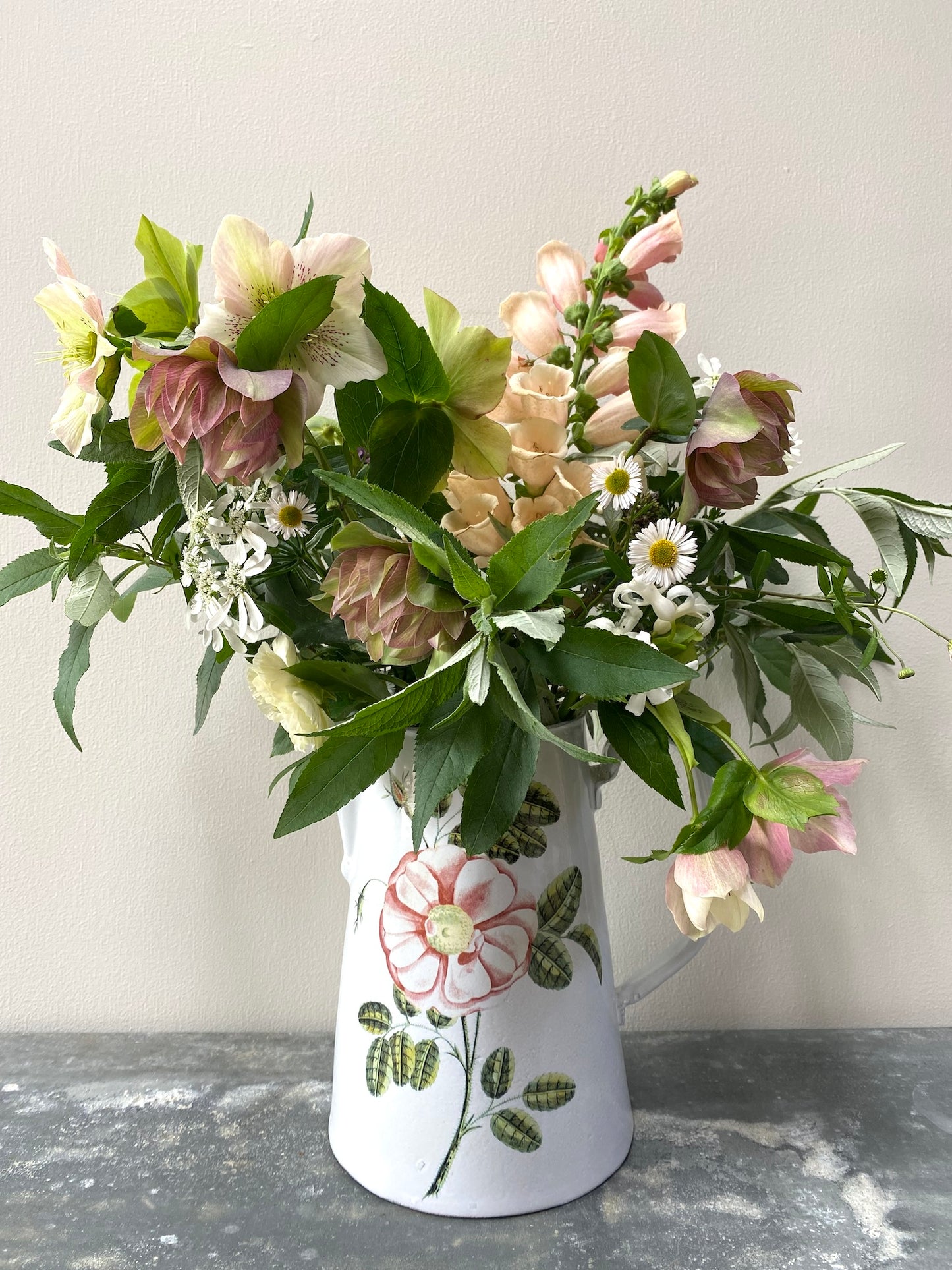 Astier de Villatte John Derian Painted Rose Pitcher