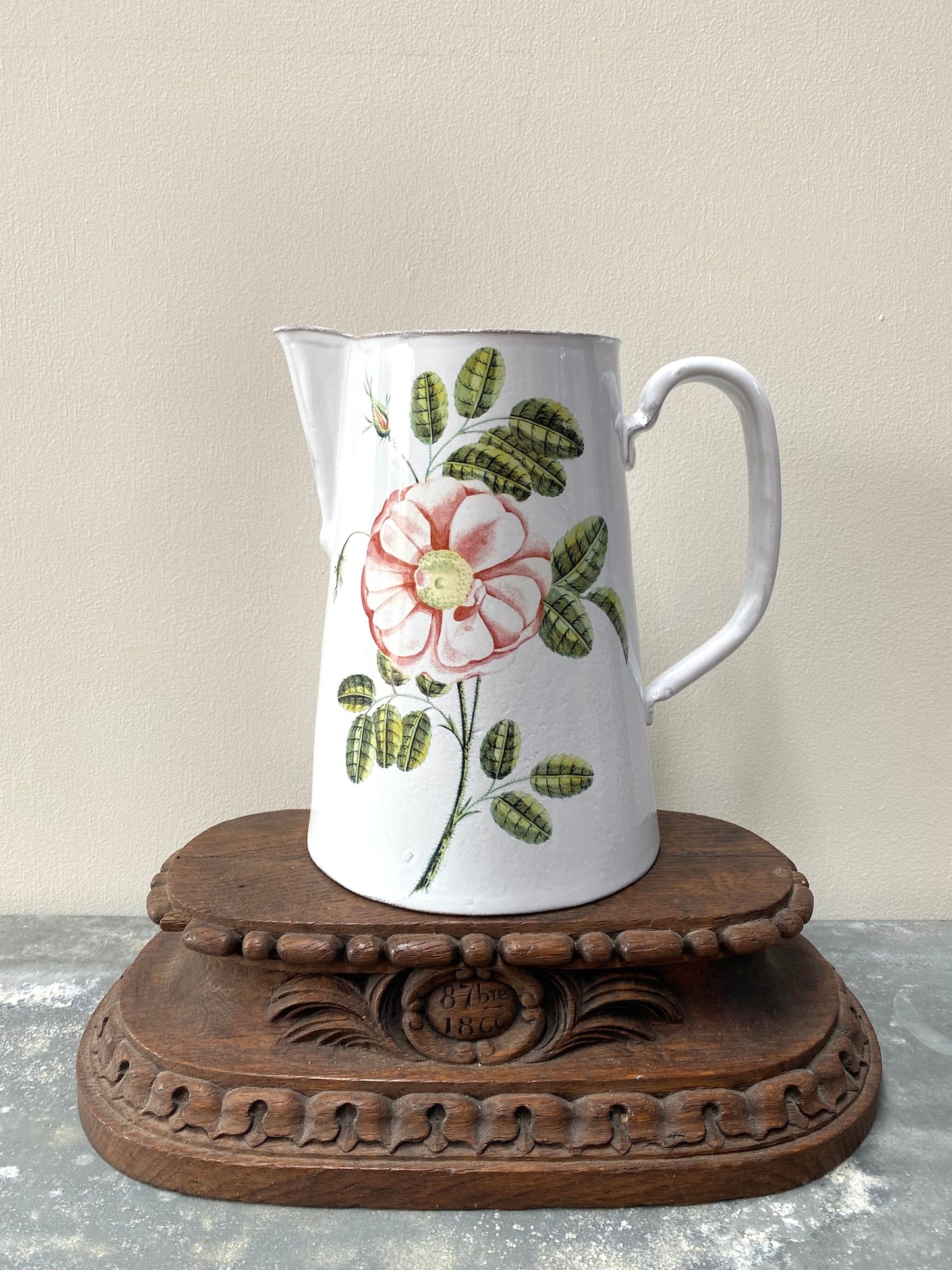 Astier de Villatte John Derian Painted Rose Pitcher