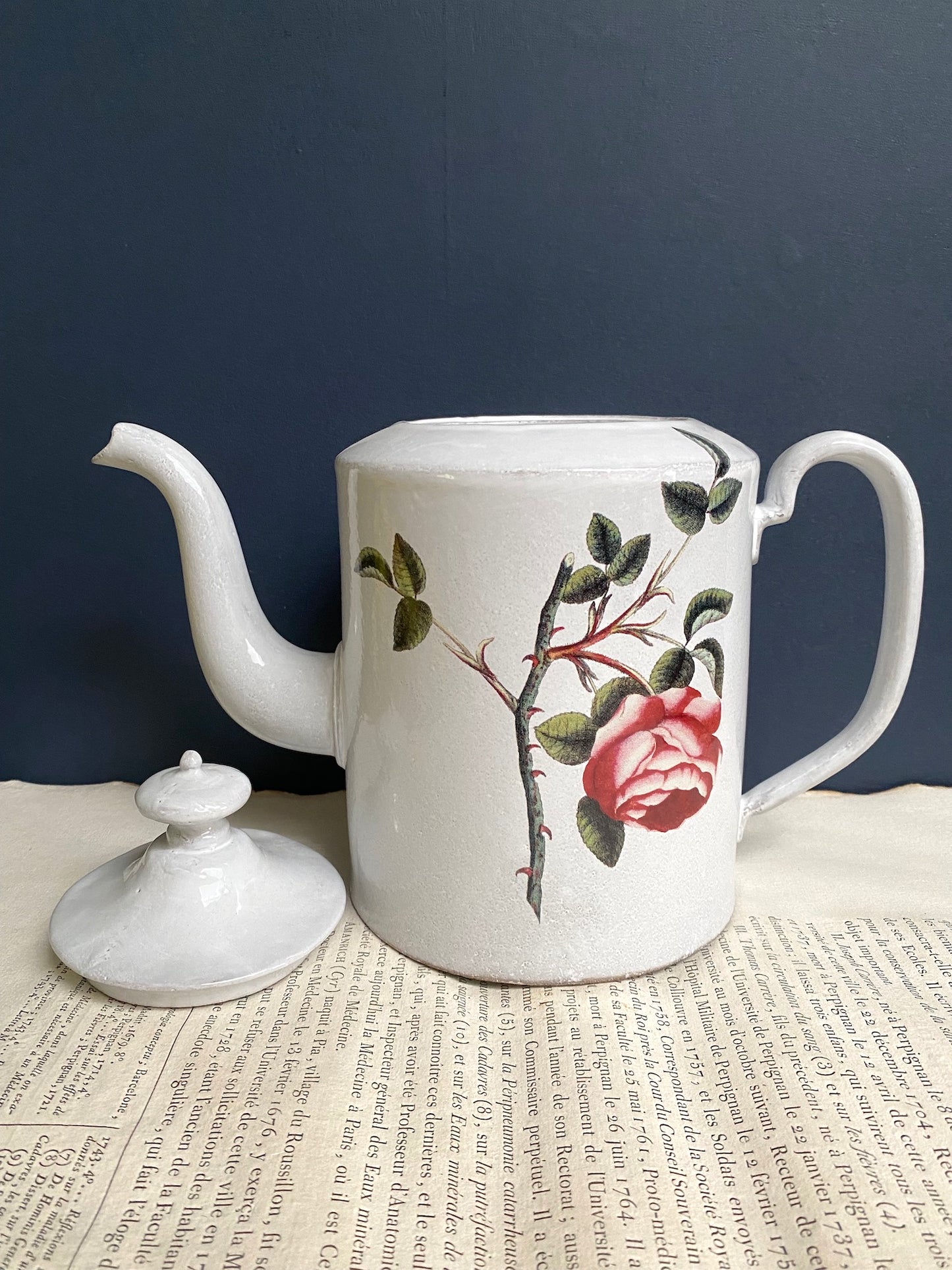 Astier de Villatte John Derian Rosa Centilolia Teapot