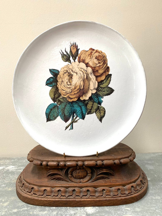 Astier de Villatte Large Sepia Rose Dinner Plate