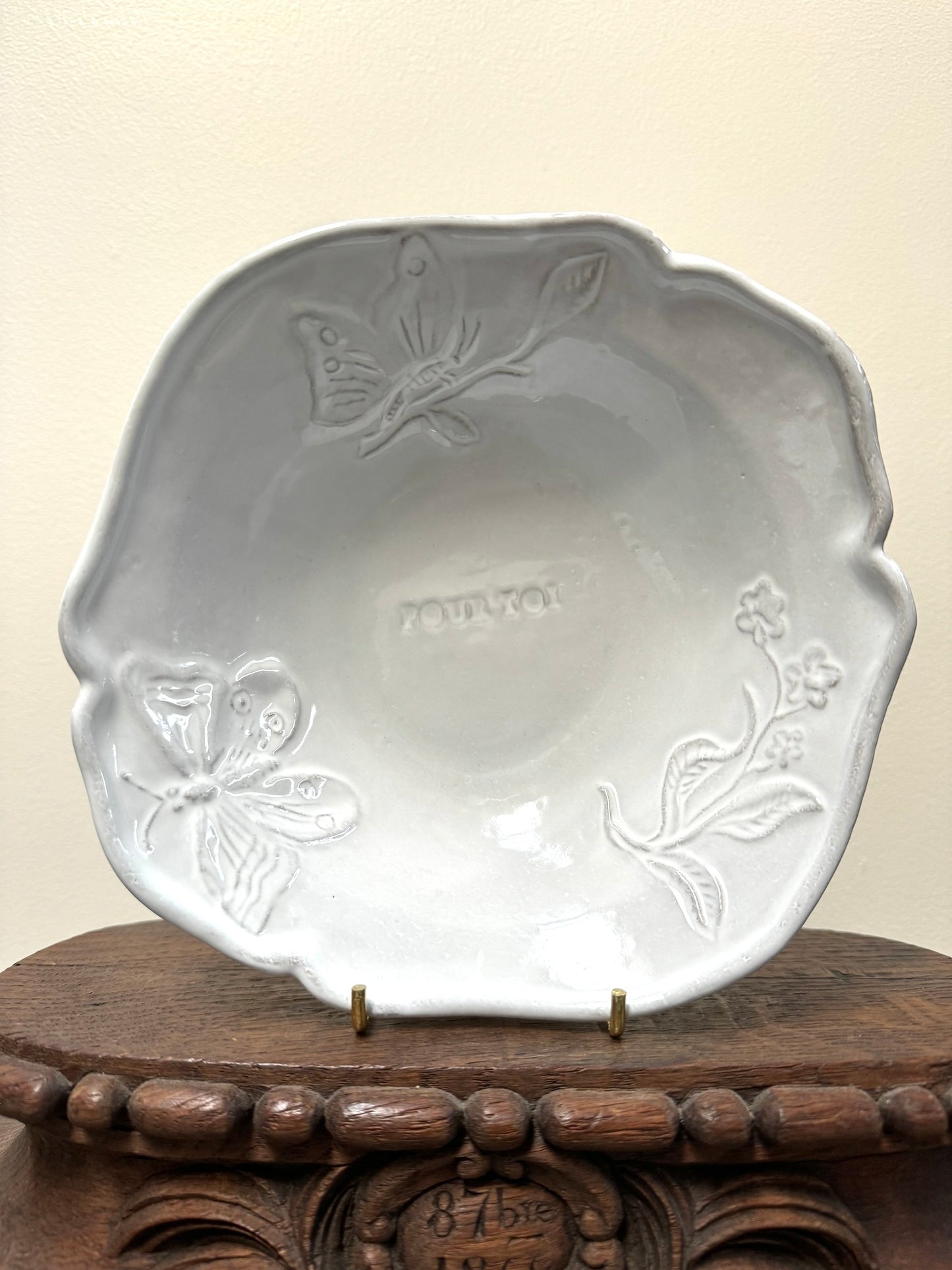 Astier de Villatte Small Fleurs Soup Plate