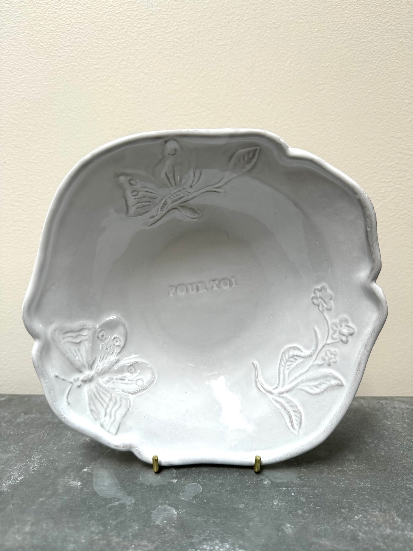 Astier de Villatte Small Fleurs Soup Plate