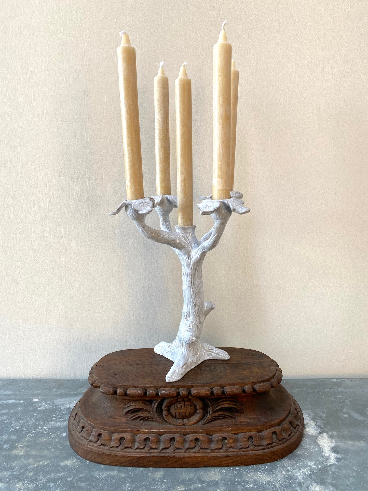 Astier de Villatte Tree with Five Branches Candlestick