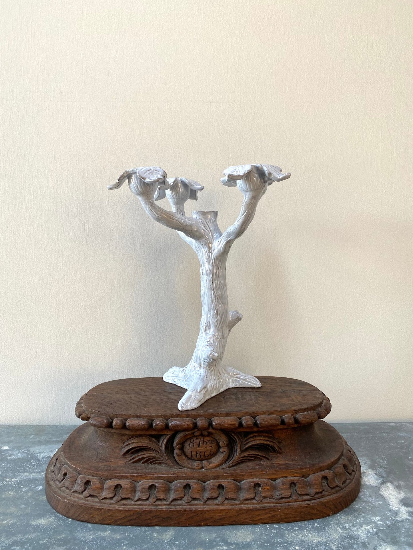 Astier de Villatte Tree with Five Branches Candlestick