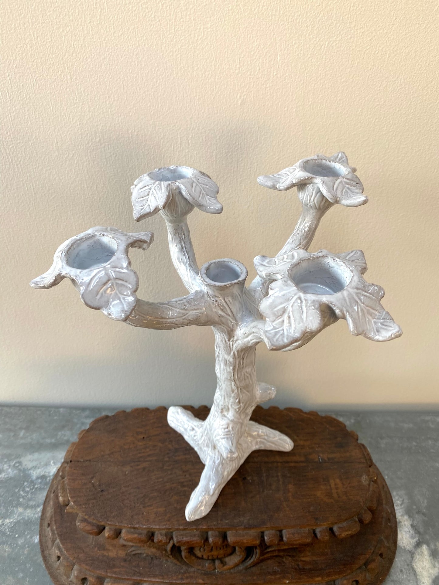 Astier de Villatte Tree with Five Branches Candlestick