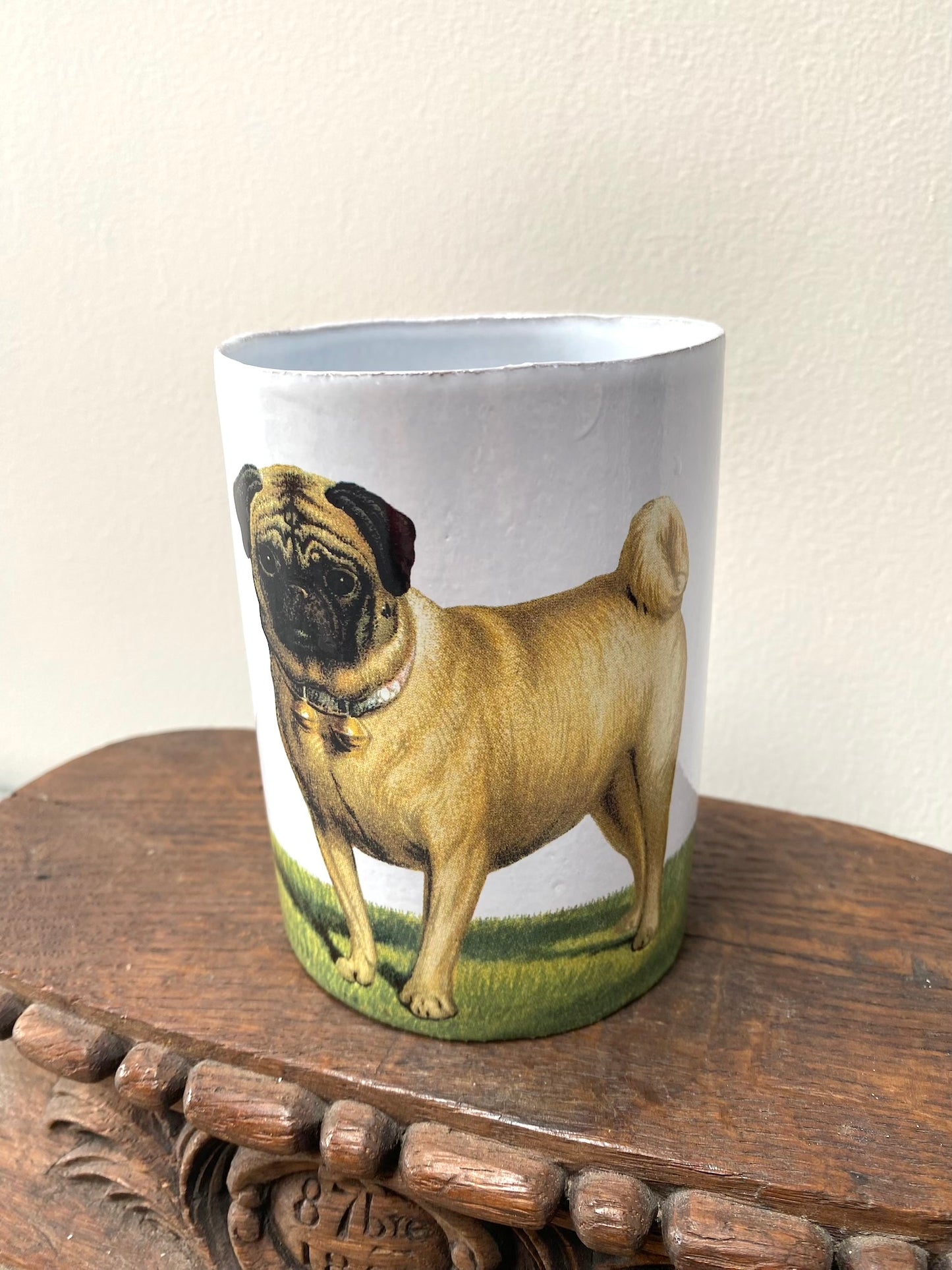 Astier de Villatte 'Avril Grandfather' Pug Dog Vase