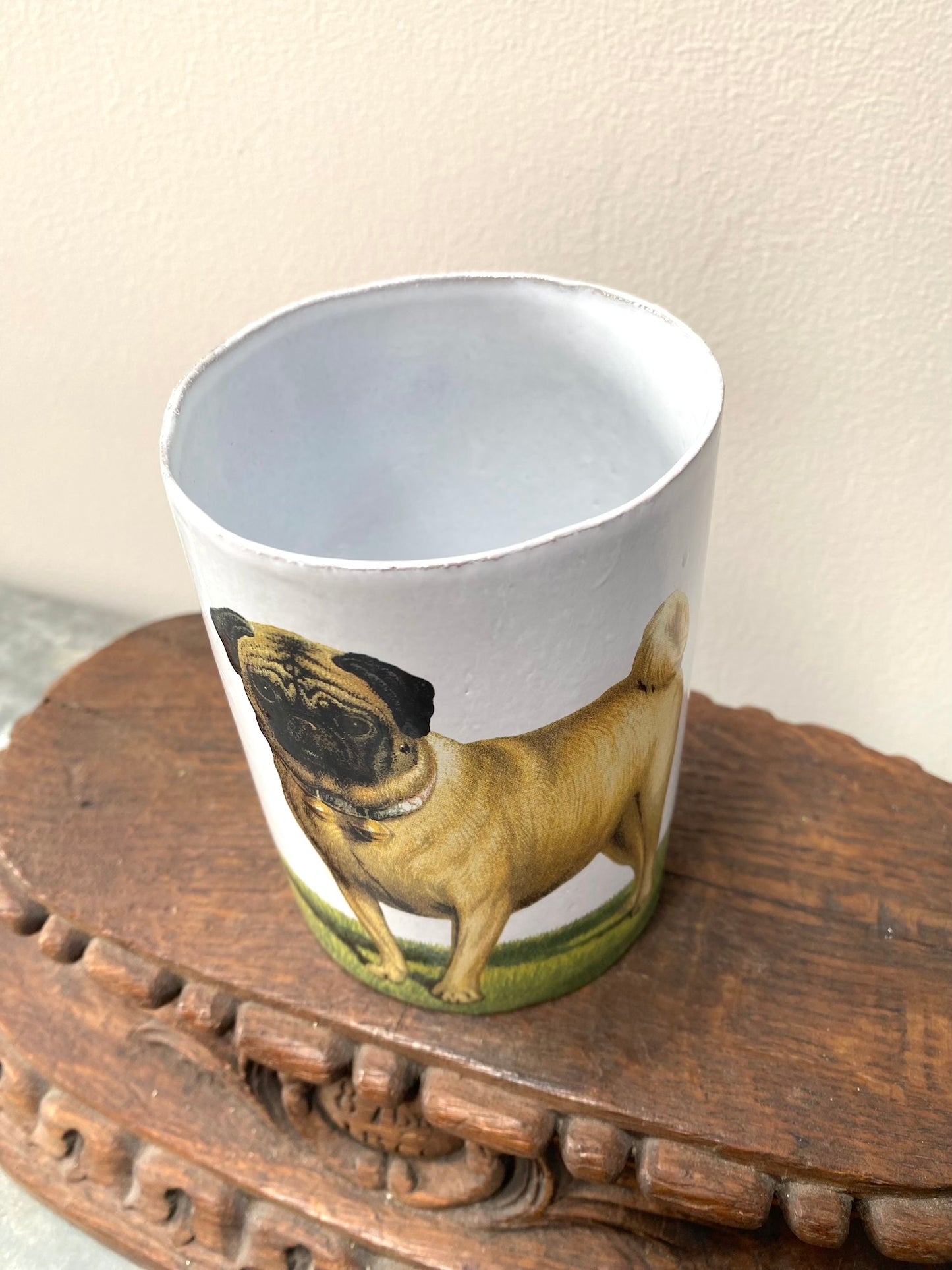 Astier de Villatte 'Avril Grandfather' Pug Dog Vase