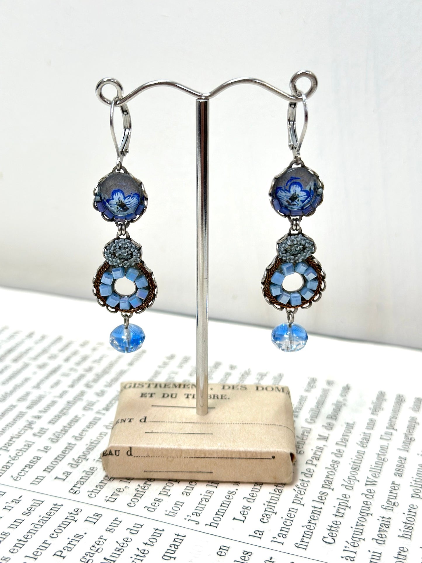 Ayala Bar Blue Lindsay Hanging Clasp Earrings