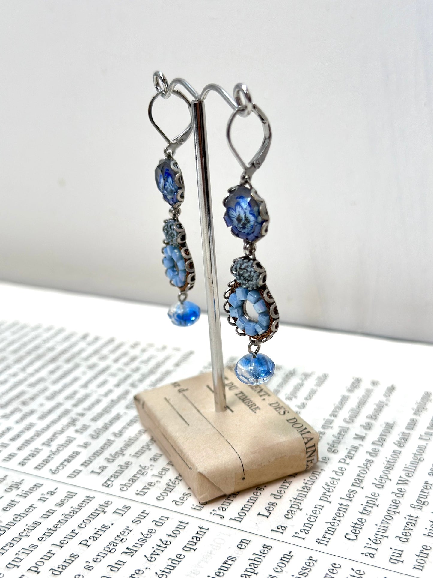 Ayala Bar Blue Lindsay Hanging Clasp Earrings