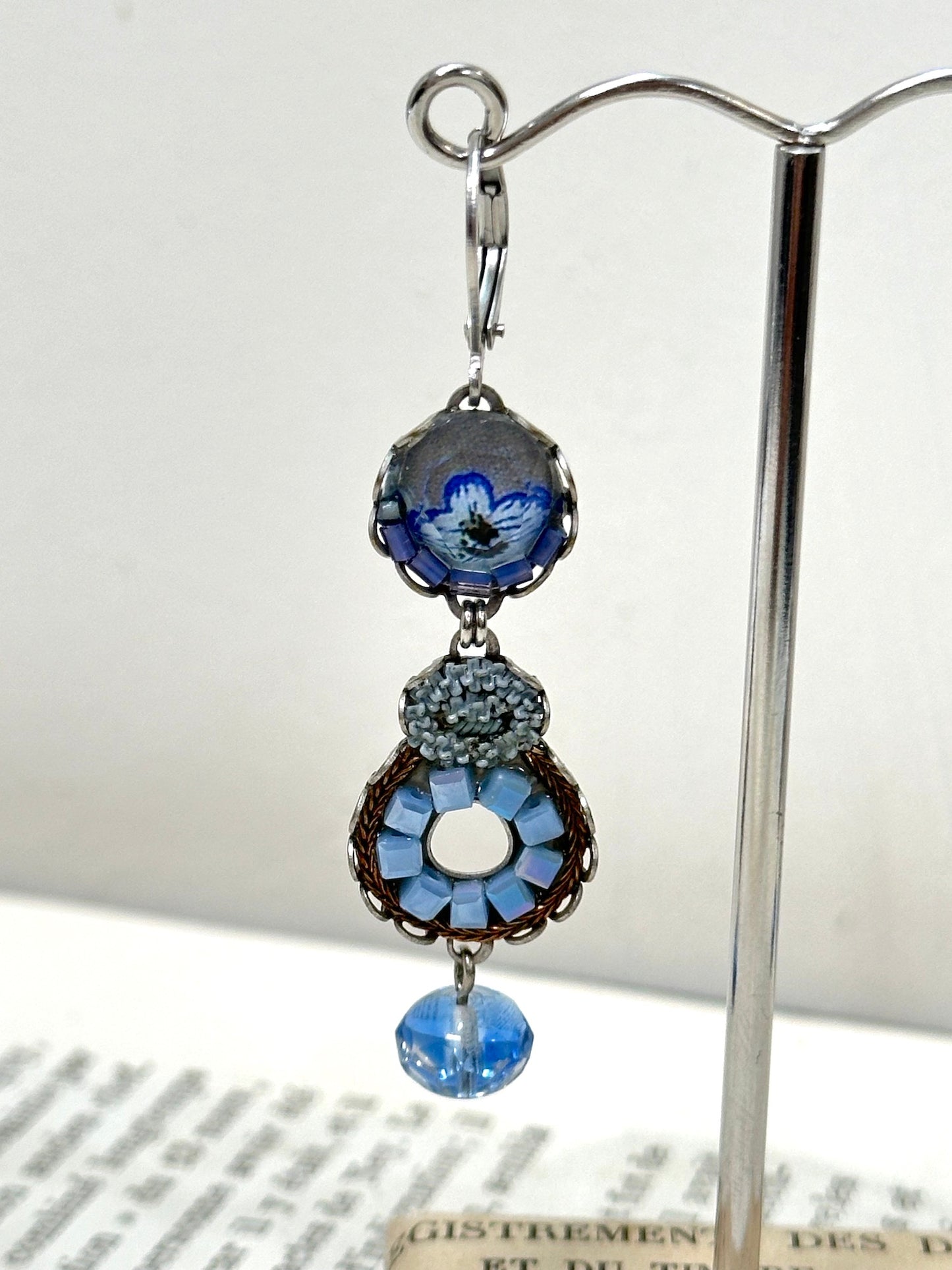 Ayala Bar Blue Lindsay Hanging Clasp Earrings