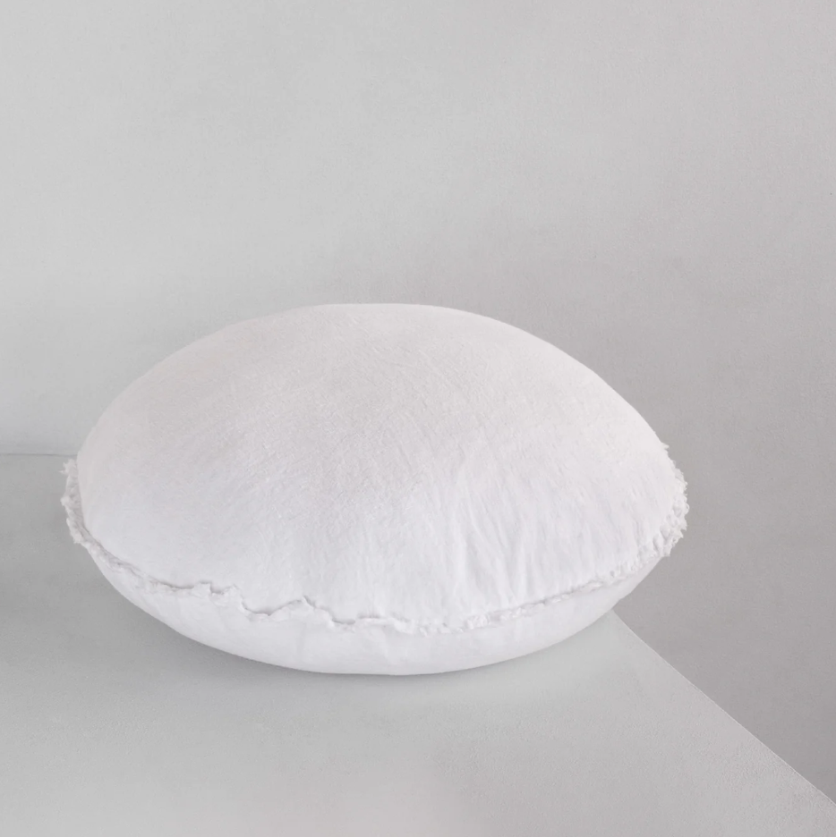 Hale Mercantile 'Flocca' Macaron Round Linen Cushion