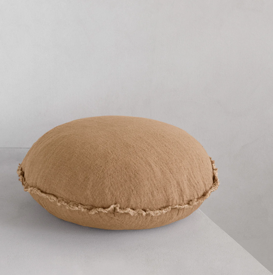 Hale Mercantile 'Flocca' Macaron Round Linen Cushion