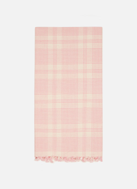 Heather Taylor Home 'Marianne Plaid - Peony' Linen Tea Towel