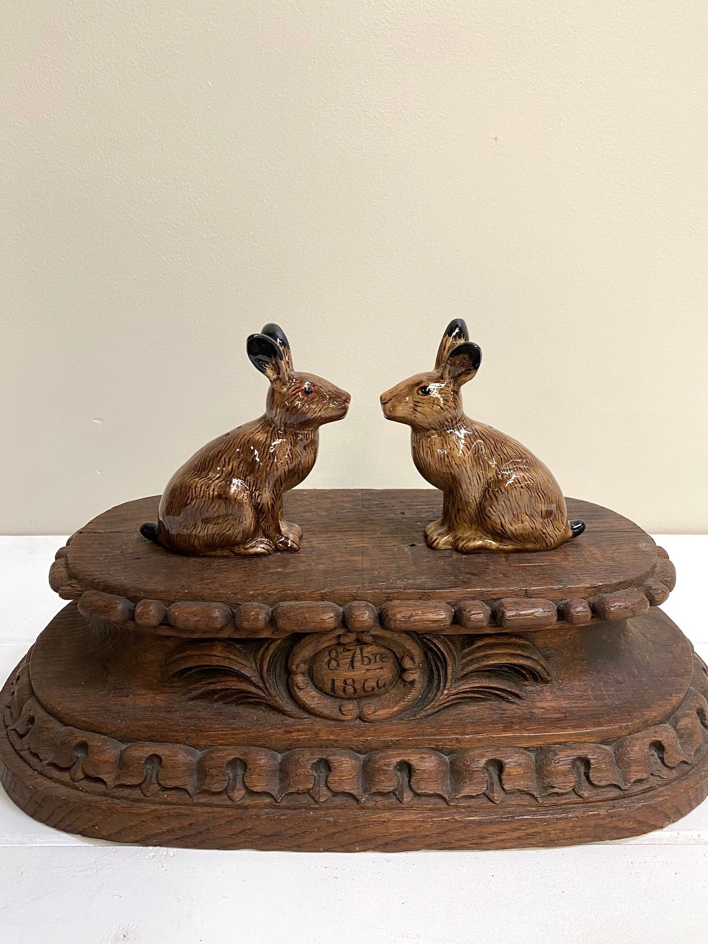 English Hare Salt & Pepper Shakers