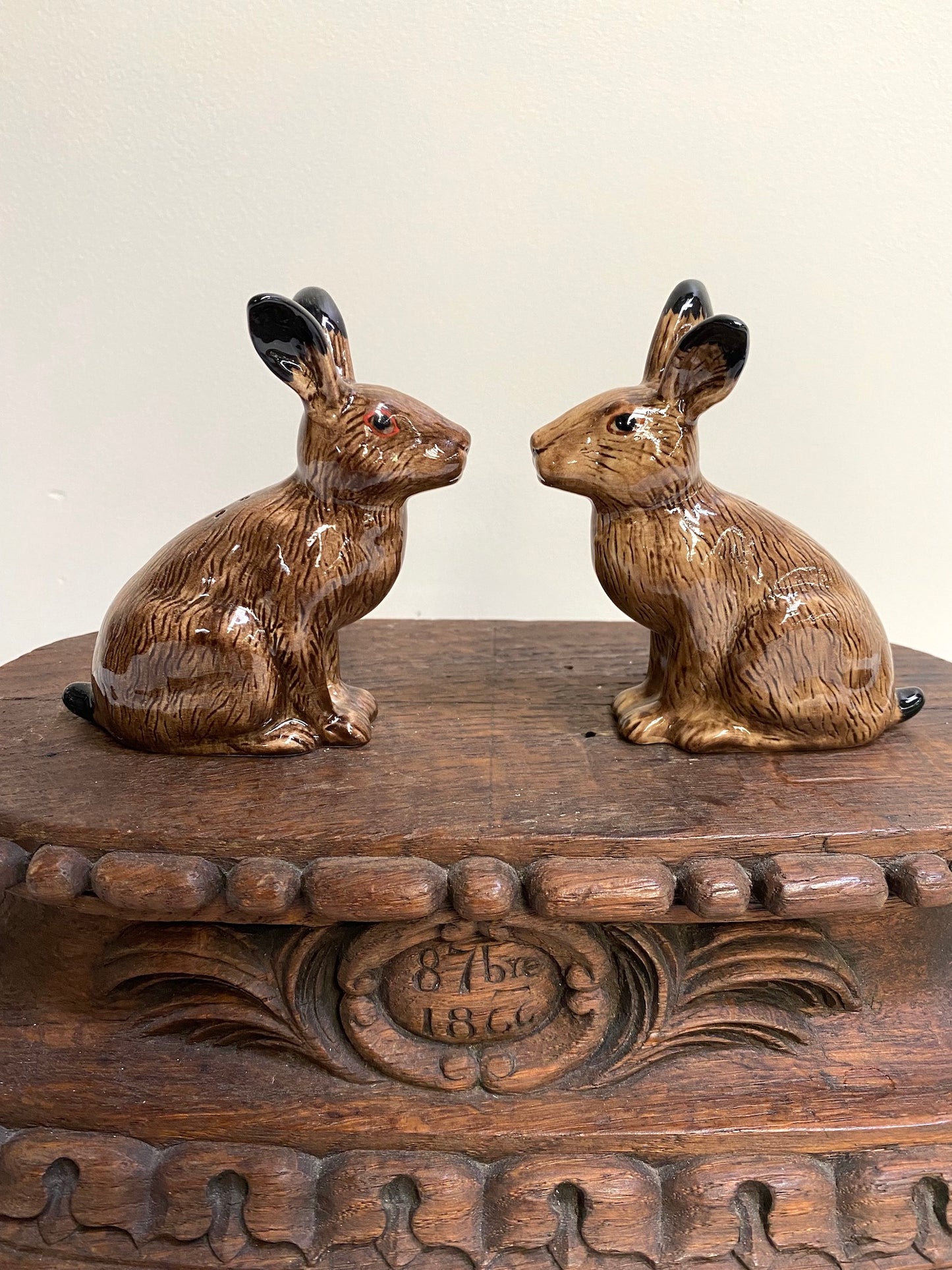 English Hare Salt & Pepper Shakers