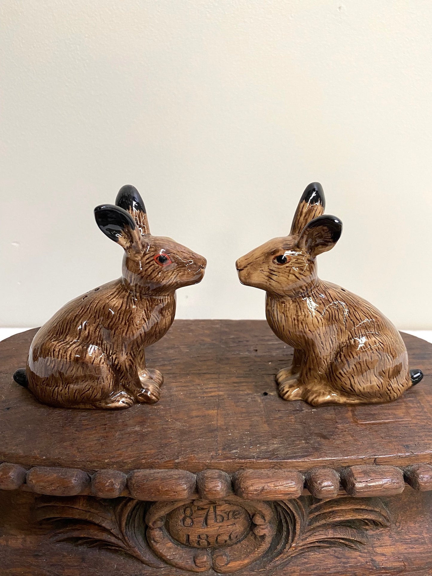 English Hare Salt & Pepper Shakers