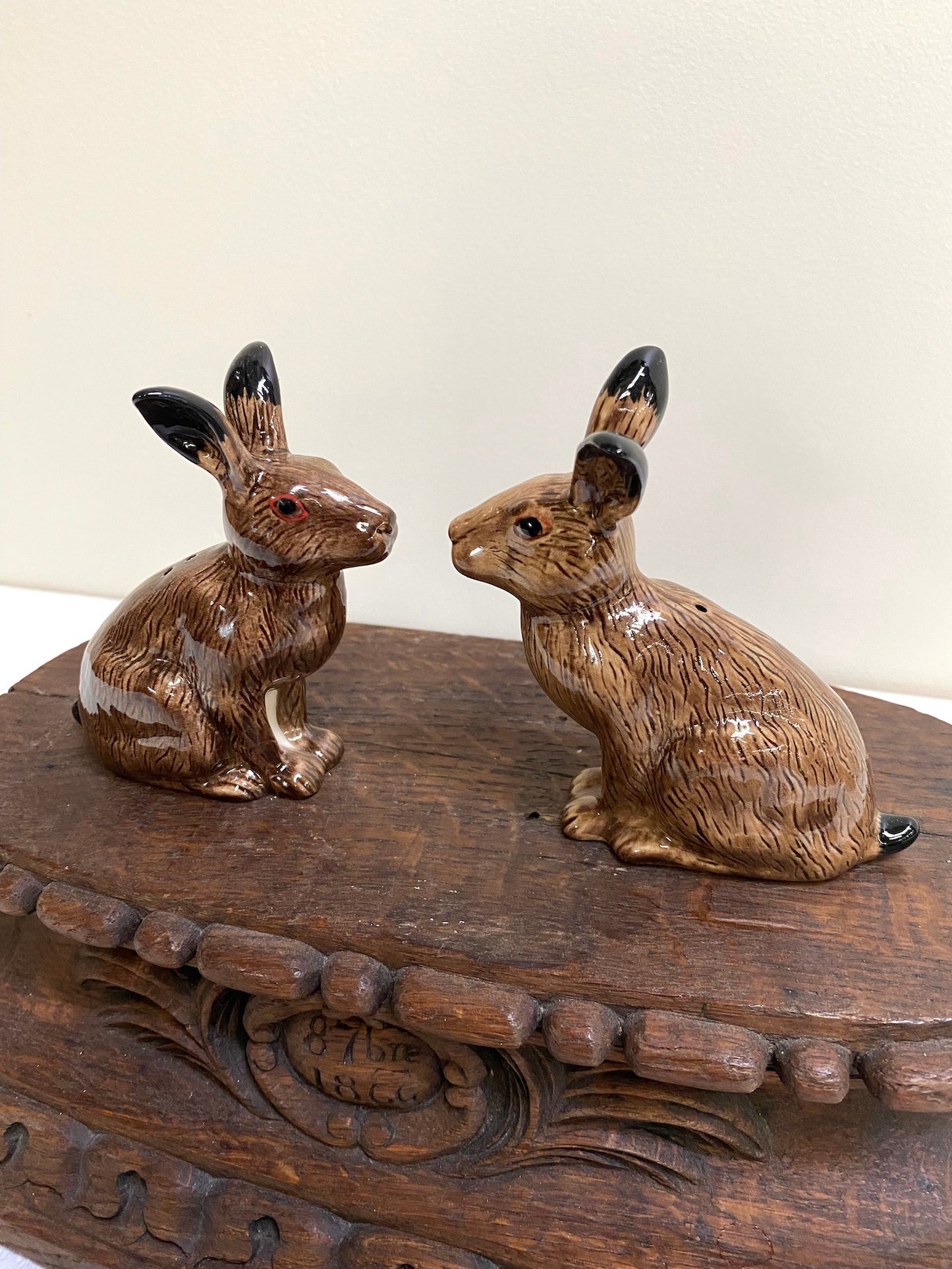 English Hare Salt & Pepper Shakers