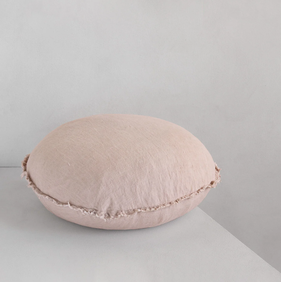 Hale Mercantile 'Flocca' Macaron Round Linen Cushion