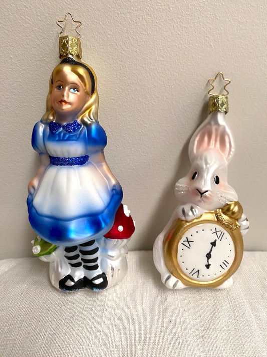 German Glass Christmas Ornament Set - Alice in Wonderland