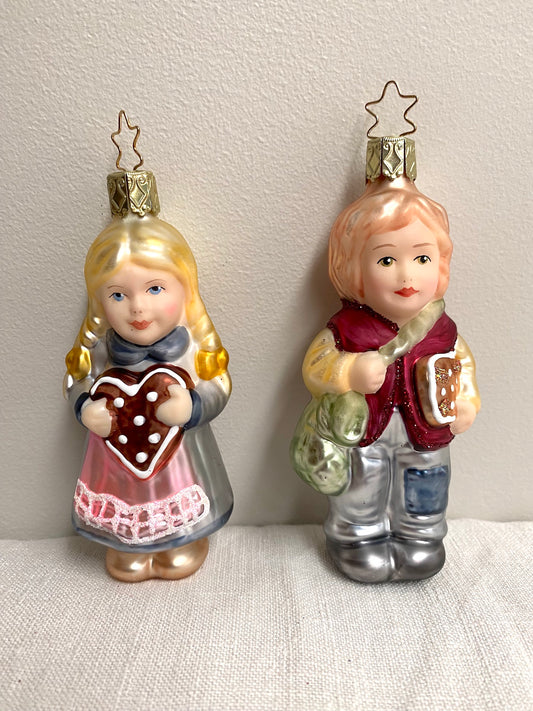 German Glass Christmas Ornament Set - Hansel & Gretel