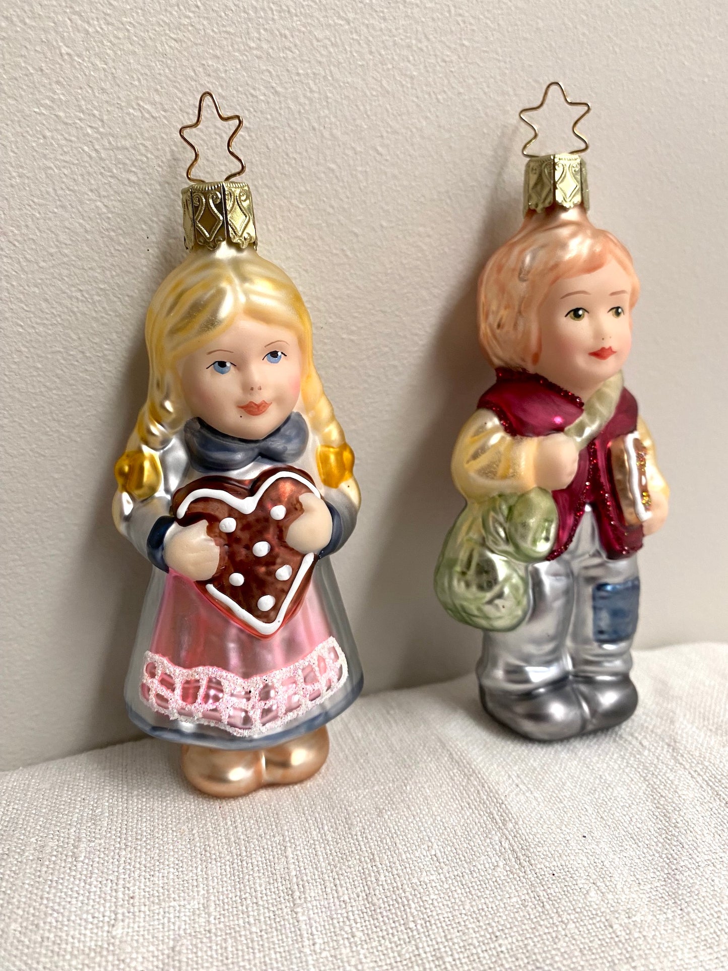 German Glass Christmas Ornament Set - Hansel & Gretel