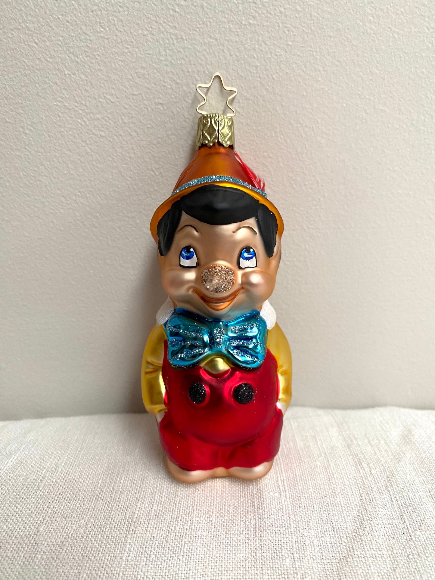 German Glass Christmas Ornaments - Pinocchio or Red Riding Hood