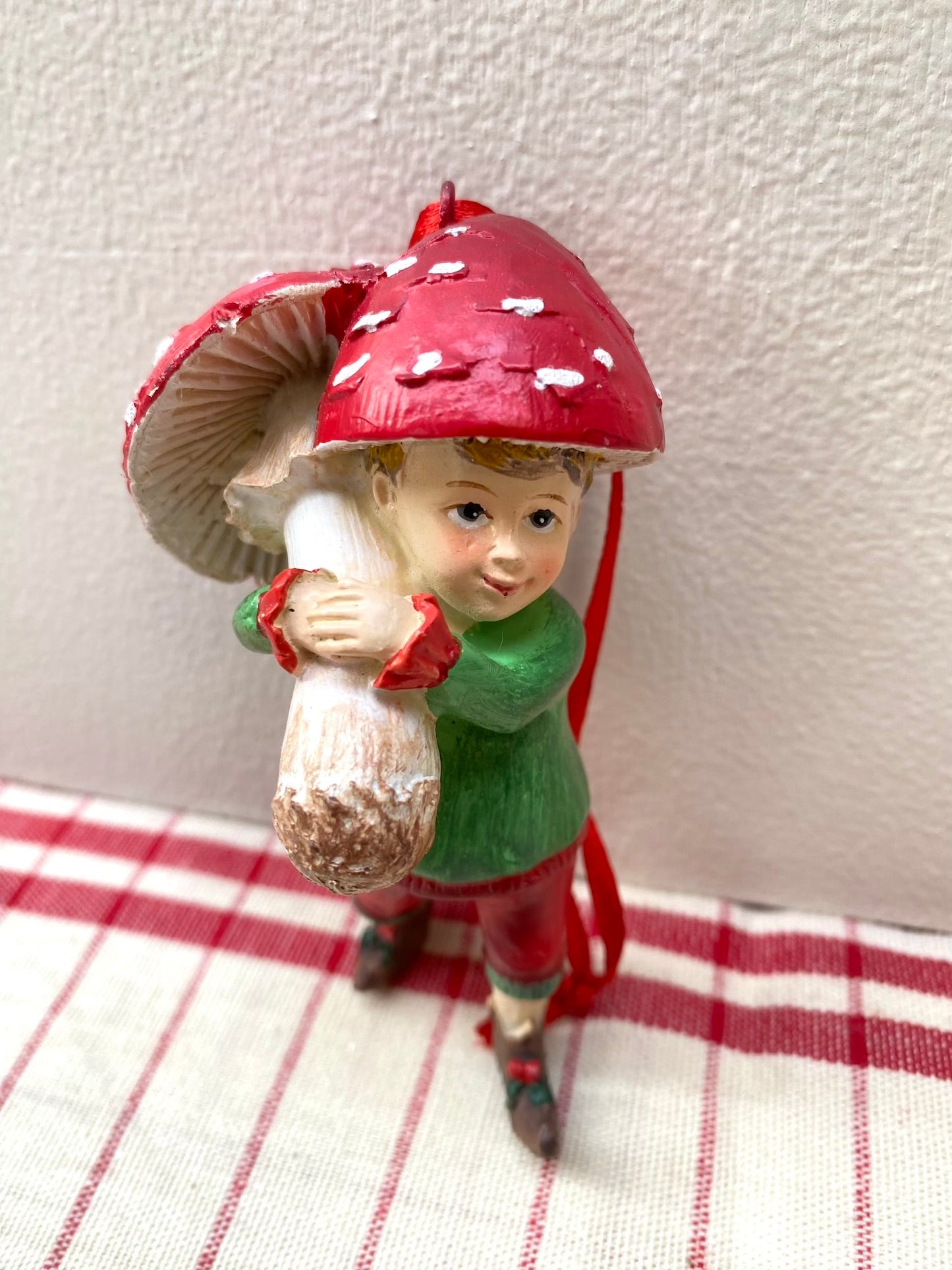 Mushroom Elves - Set of 3 Hanging Ornaments - Woodland Christmas