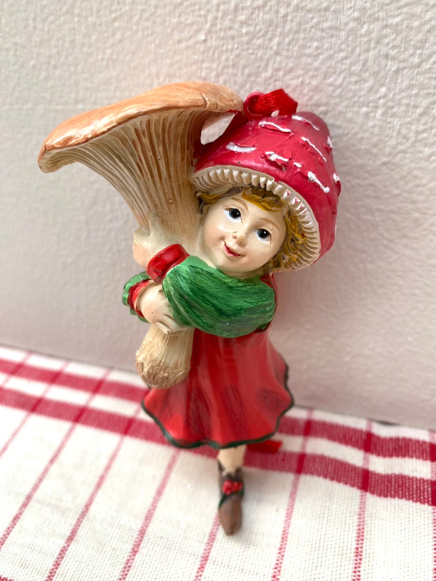 Mushroom Elves - Set of 3 Hanging Ornaments - Woodland Christmas